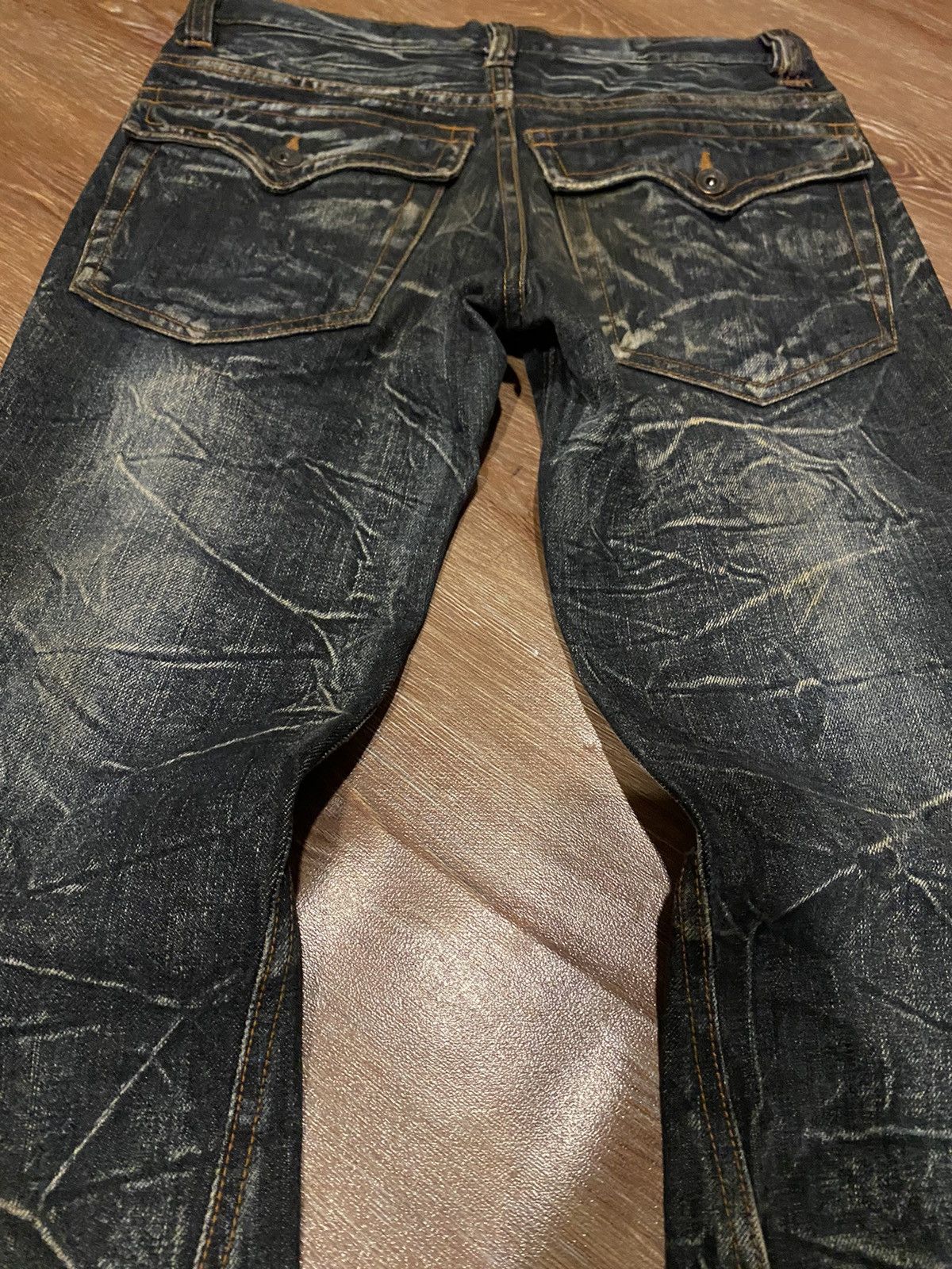 Japanese Brand Flare jeans Nylons Boot cut crazy lightning Size US 31 - 3 Thumbnail