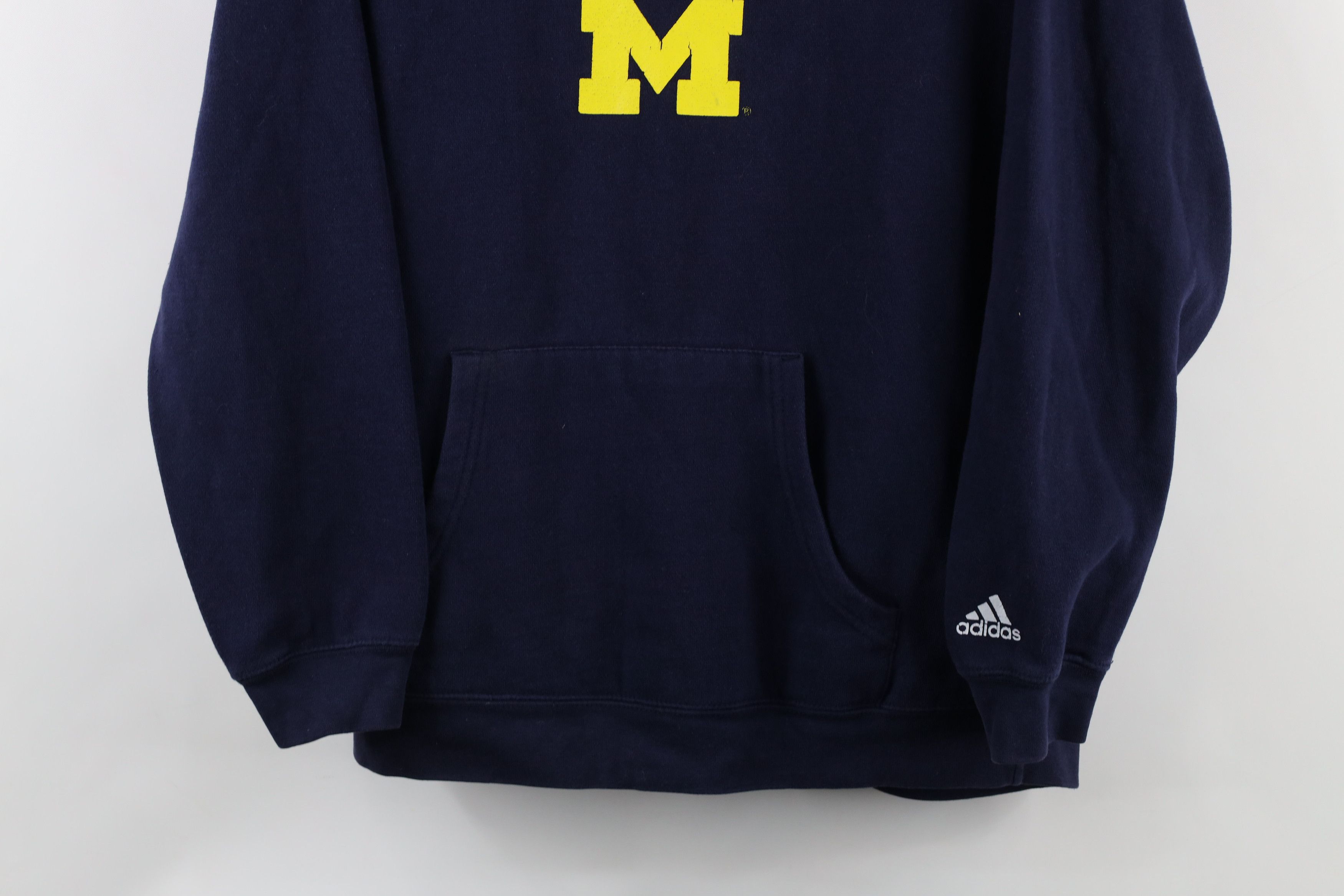 Adidas × Vintage Vintage Adidas University of Michigan Football Hoodie Blue Size M / US 6-8 / IT 42-44 - 3 Thumbnail