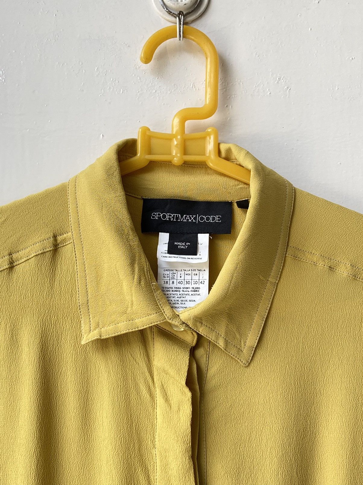 Max Mara × Sportmax SPORTMAX CODE Yellow Shirt Size S / US 4 / IT 40 - 15 Thumbnail