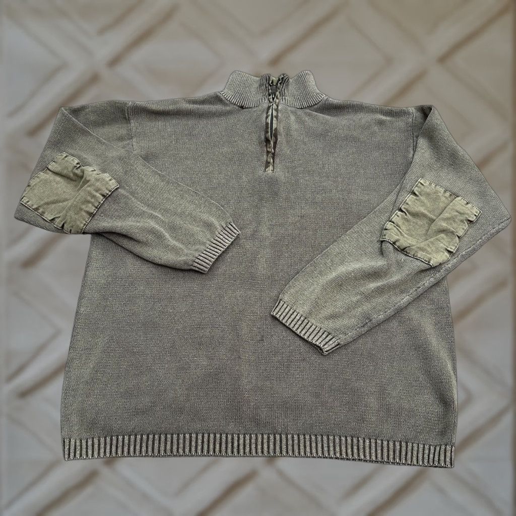 Vintage Arizona Pullover Knit 1/4 Zip Sweater Women L Brown Casual Long Sleeve Mock Neck Knit Style Regular Size L Mens? Size L / US 10 / IT 46 - 1 Thumbnail