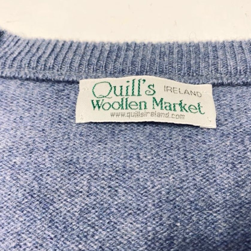 Market Quill's Woollen Market Womens 2XL Blue 100% Purew New Wool V-Neck Sweater Size XXL / US 16-18 / IT 52-54 - 6 Thumbnail