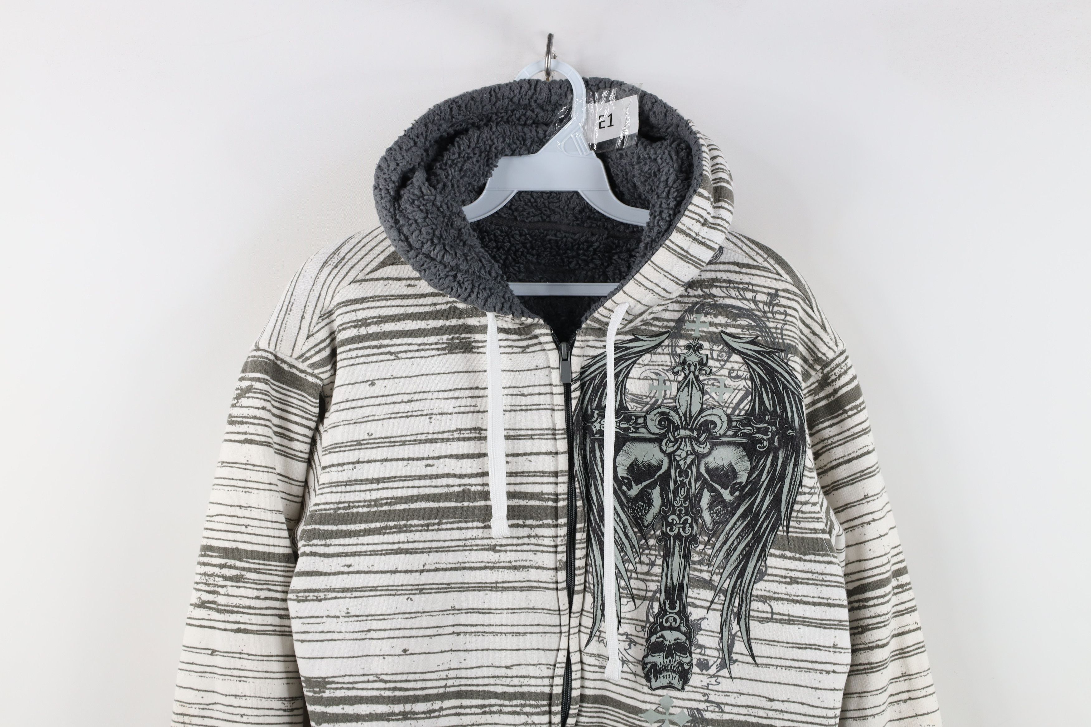 Vintage Vintage Y2K Streetwear Lined Skull Cross MMA UFC Hoodie Size US M / EU 48-50 / 2 - 2 Thumbnail