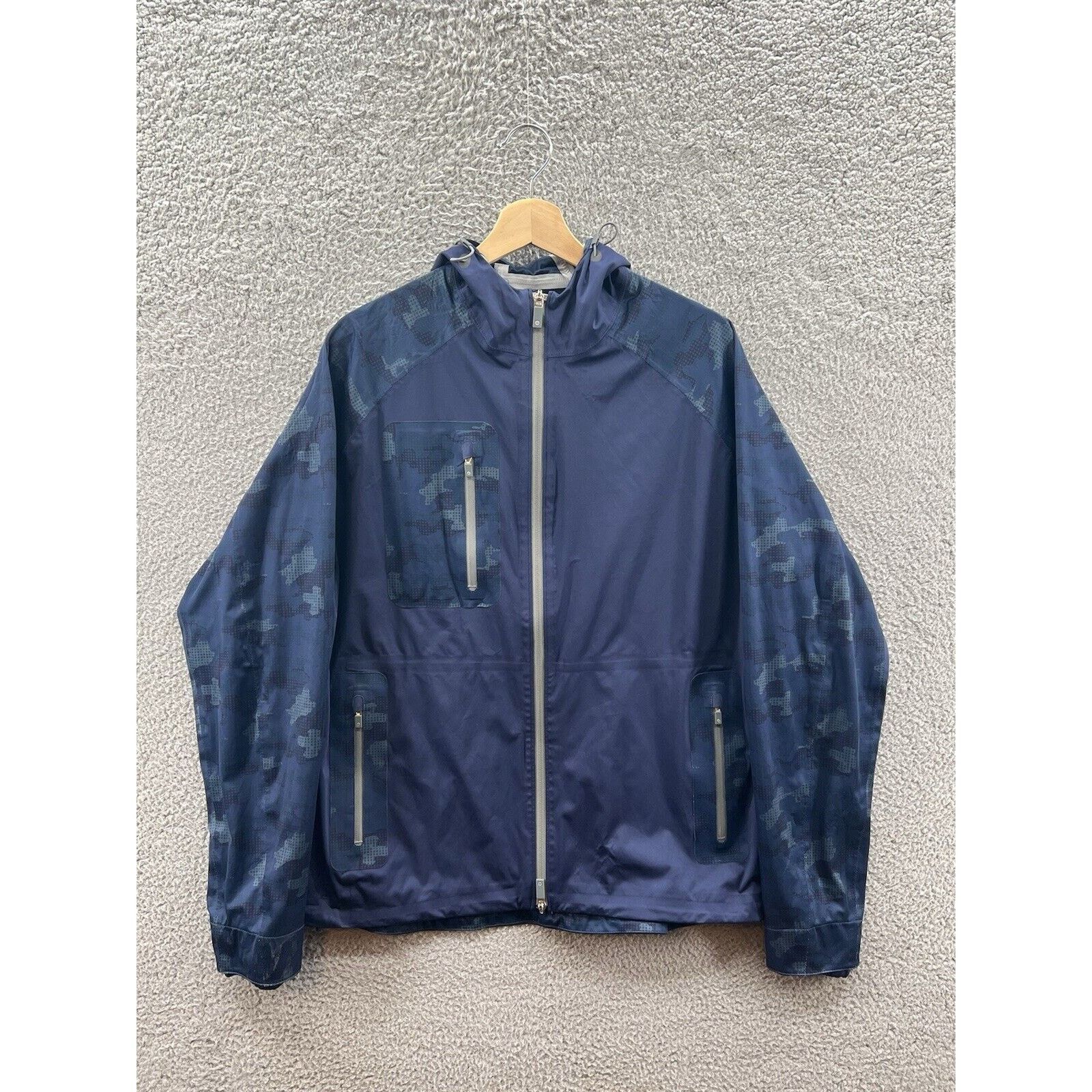 Peter Millar Peter Millar Waterproof Jacket Blue Camo Full Zip Size L Size US L / EU 52-54 / 3 - 1 Thumbnail