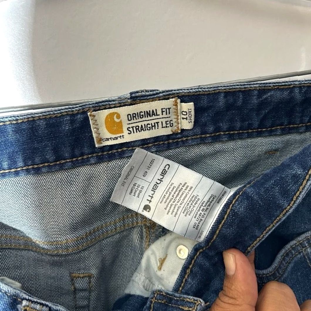 Carhartt Carhartt Jeans Womens 10 Tall Blue Denim 5-Pocket Straight Leg Original Fit Short 30in Inseam Size 32" / US 10 / IT 46 - 3 Thumbnail