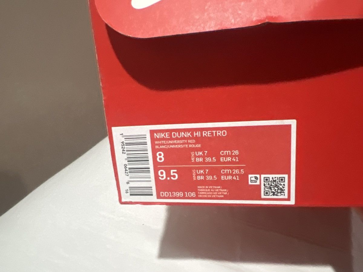 Nike NIKE DUNK HI RED Size US 8 / EU 41 - 5 Thumbnail