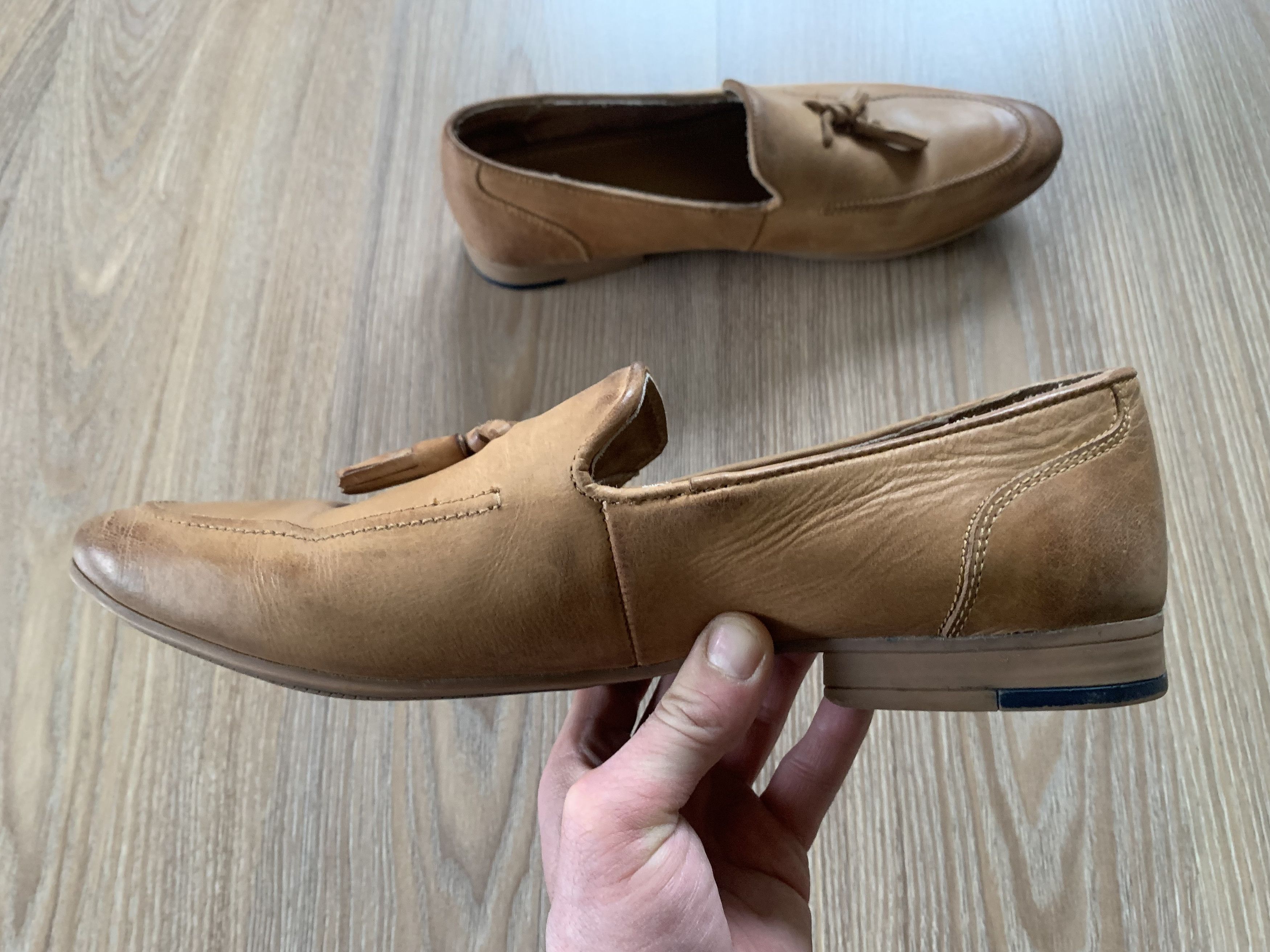 Kurt Geiger Kurt Geiger Tan Leather Tassel Loafers Size US 11 / EU 44 - 5 Thumbnail