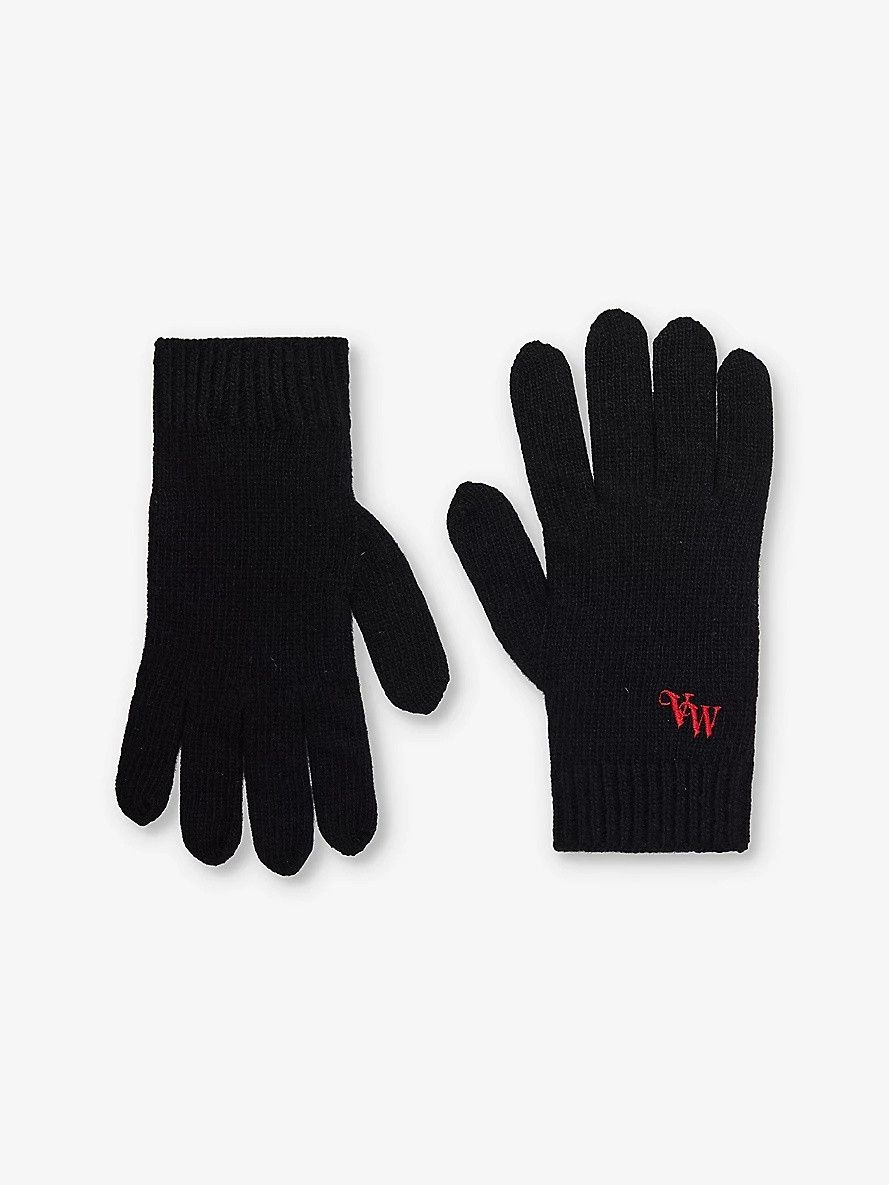 Vivienne Westwood o1y0525 Size : L/XL / Logo Gloves in Black Size ONE SIZE - 1 Thumbnail