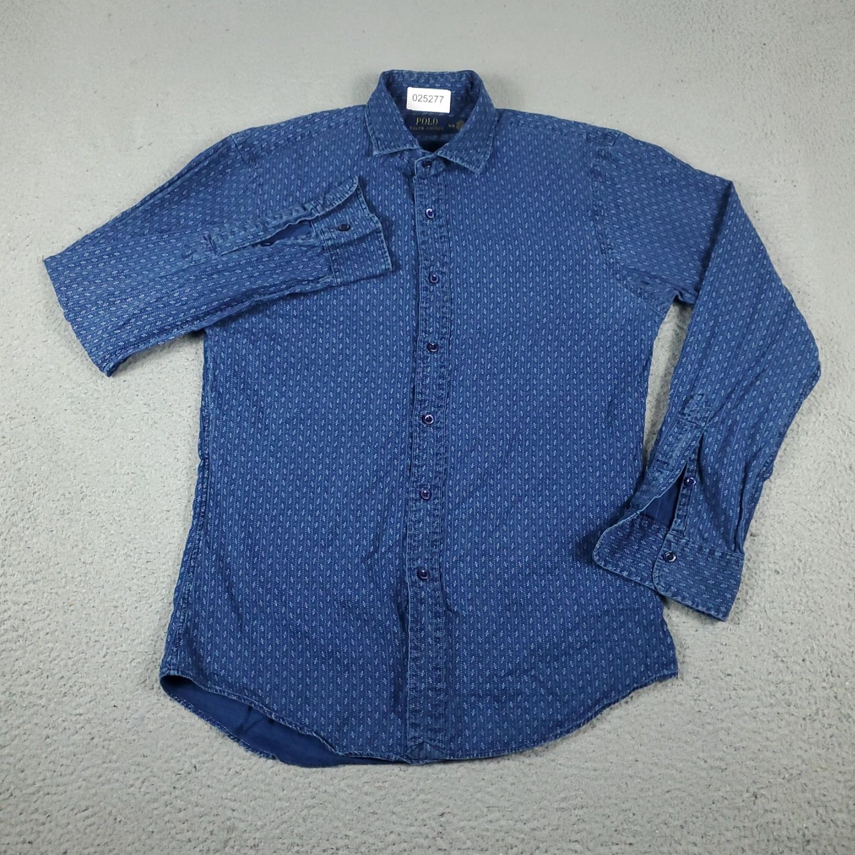 Ralph Lauren Ralph Lauren Button-Up Shirt Mens Medium Blue Geometric Long Sleeve Collared Regular Fit Size US M / EU 48-50 / 2 - 2 Thumbnail