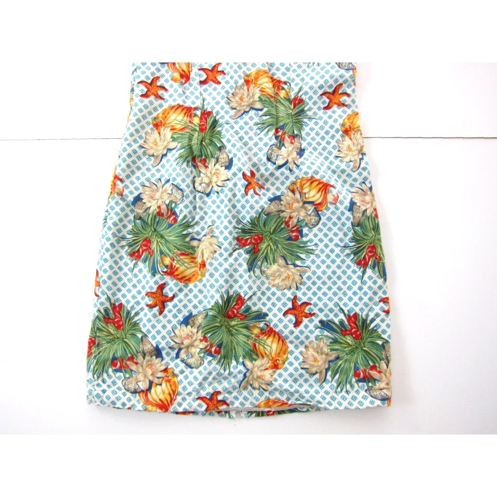 Vintage Vtg Brittish Khaki Robert Lighton Linen Blue Green Floral Beach Tank Sun Dress Small Size S / US 4 / IT 40 - 8 Thumbnail