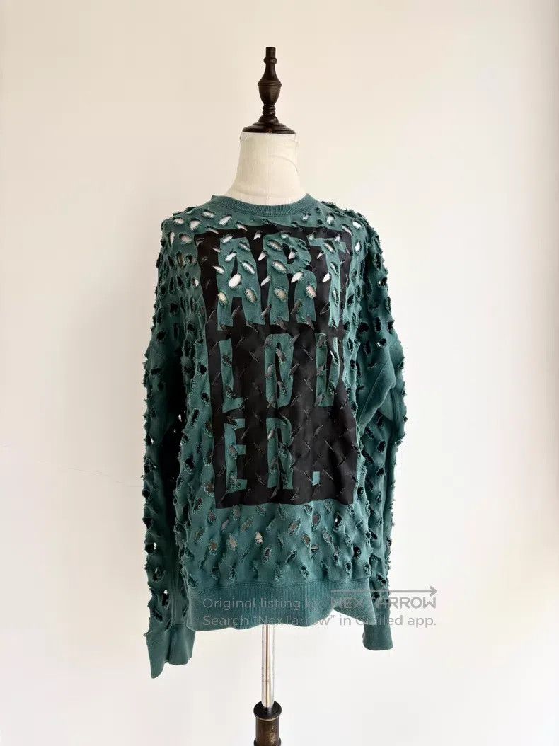 Vivienne Westwood Vivienne Westwood Green lace-up letter graffiti sweater Size M / US 6-8 / IT 42-44 - 1 Thumbnail