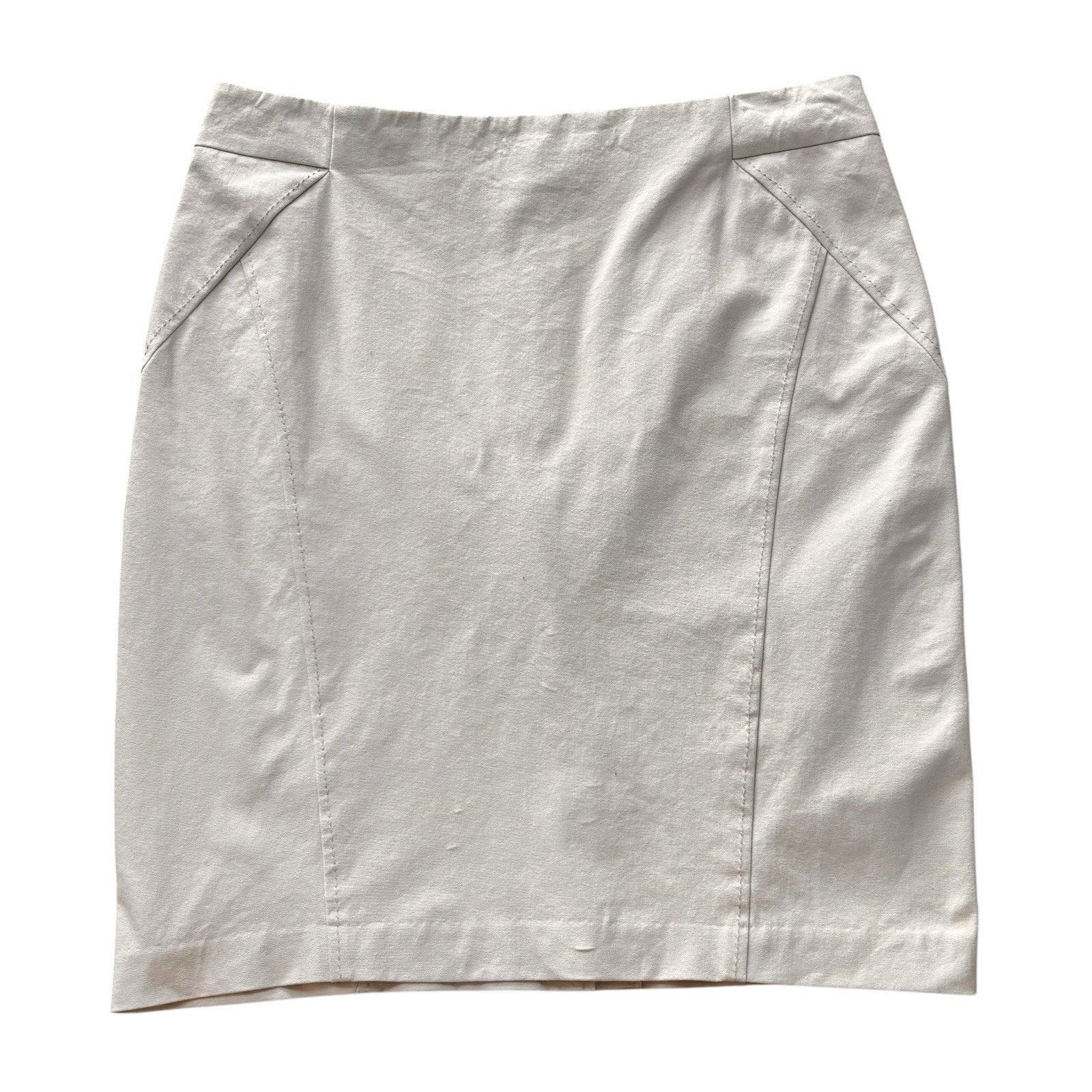 J.McLaughlin J. McLaughlin Tan Cotton Stretch Pencil Skirt Side Zip 12 Size 34" / US 12 / IT 48 - 1 Thumbnail
