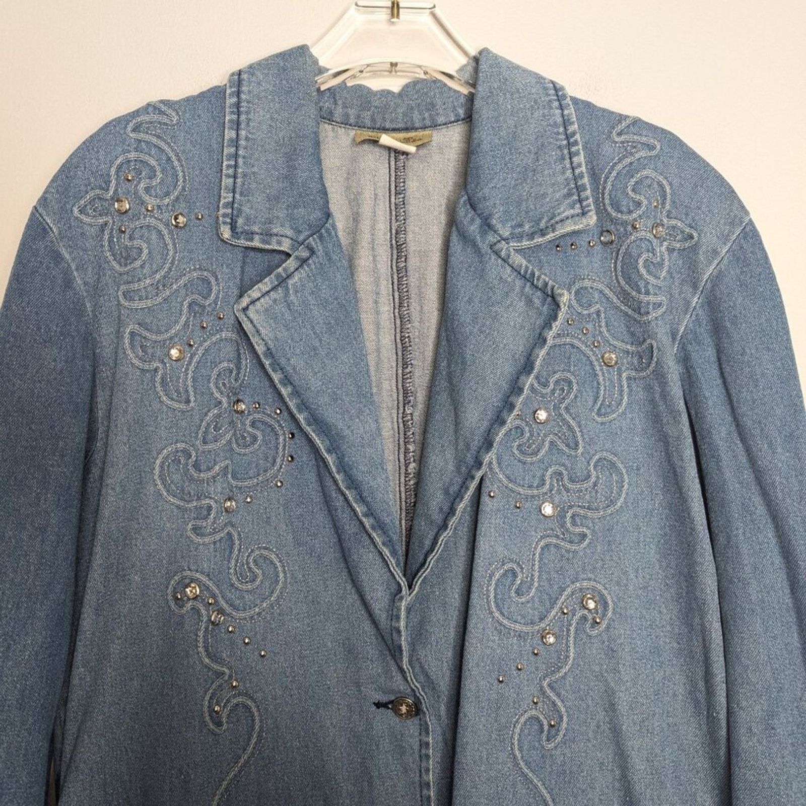 Vintage Vintage Blue Denim Long Sleeve Rhinestone Studded Blazer M Size M / US 6-8 / IT 42-44 - 5 Thumbnail
