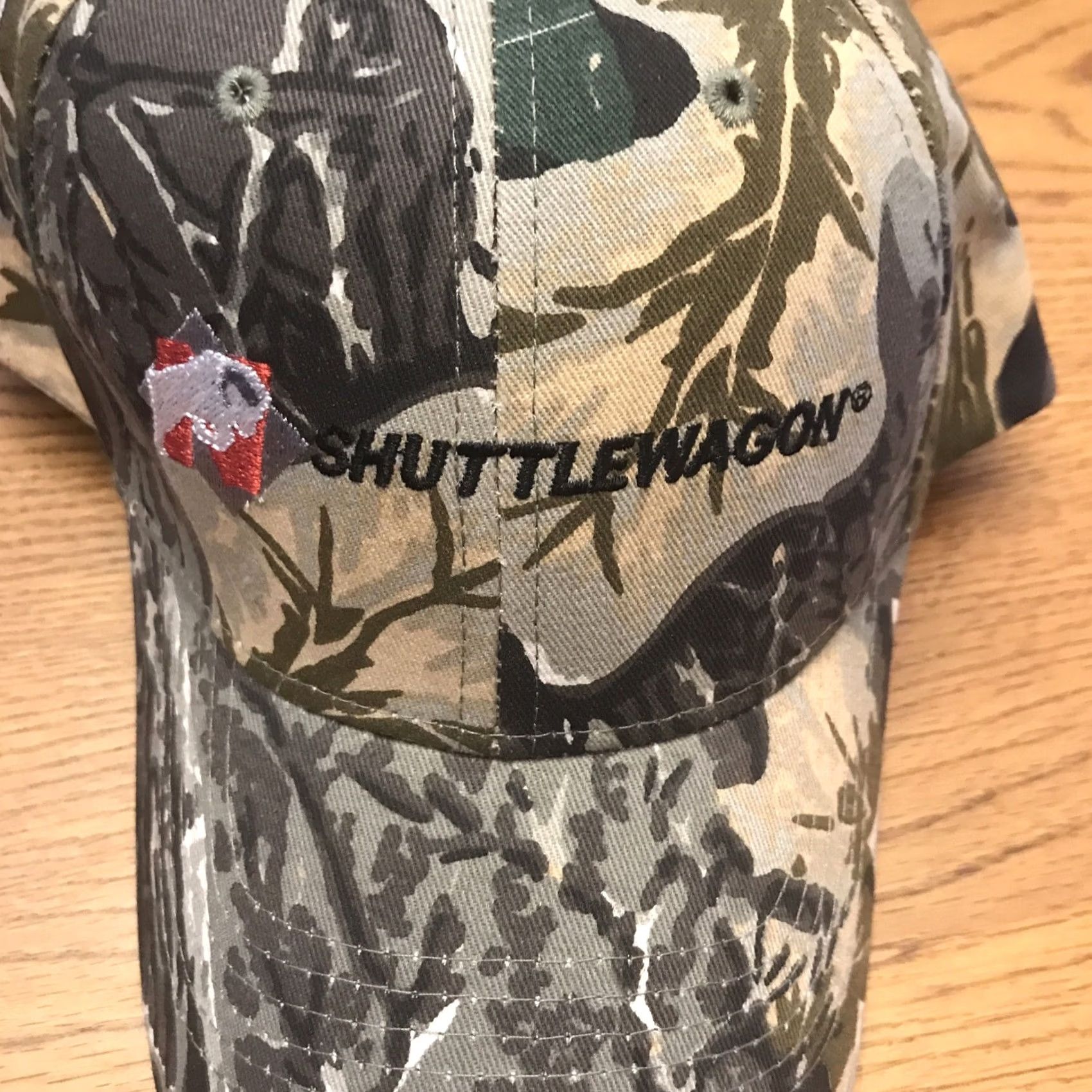 Logo 7 Mountain Lakes Inc. Camo Baseball Cap Hat Embroidered Logo Adjustable Brown Size ONE SIZE - 4 Thumbnail