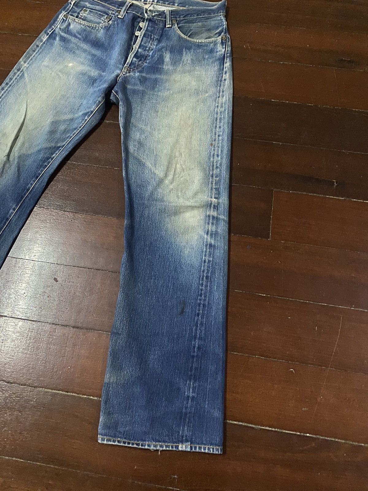 Vintage SICK 👊🏻🔥🔥 SEWING CHOP JAPANES BRAND JEANS SELVEDGE DISTRESSED Size US 32 / EU 48 - 5 Thumbnail