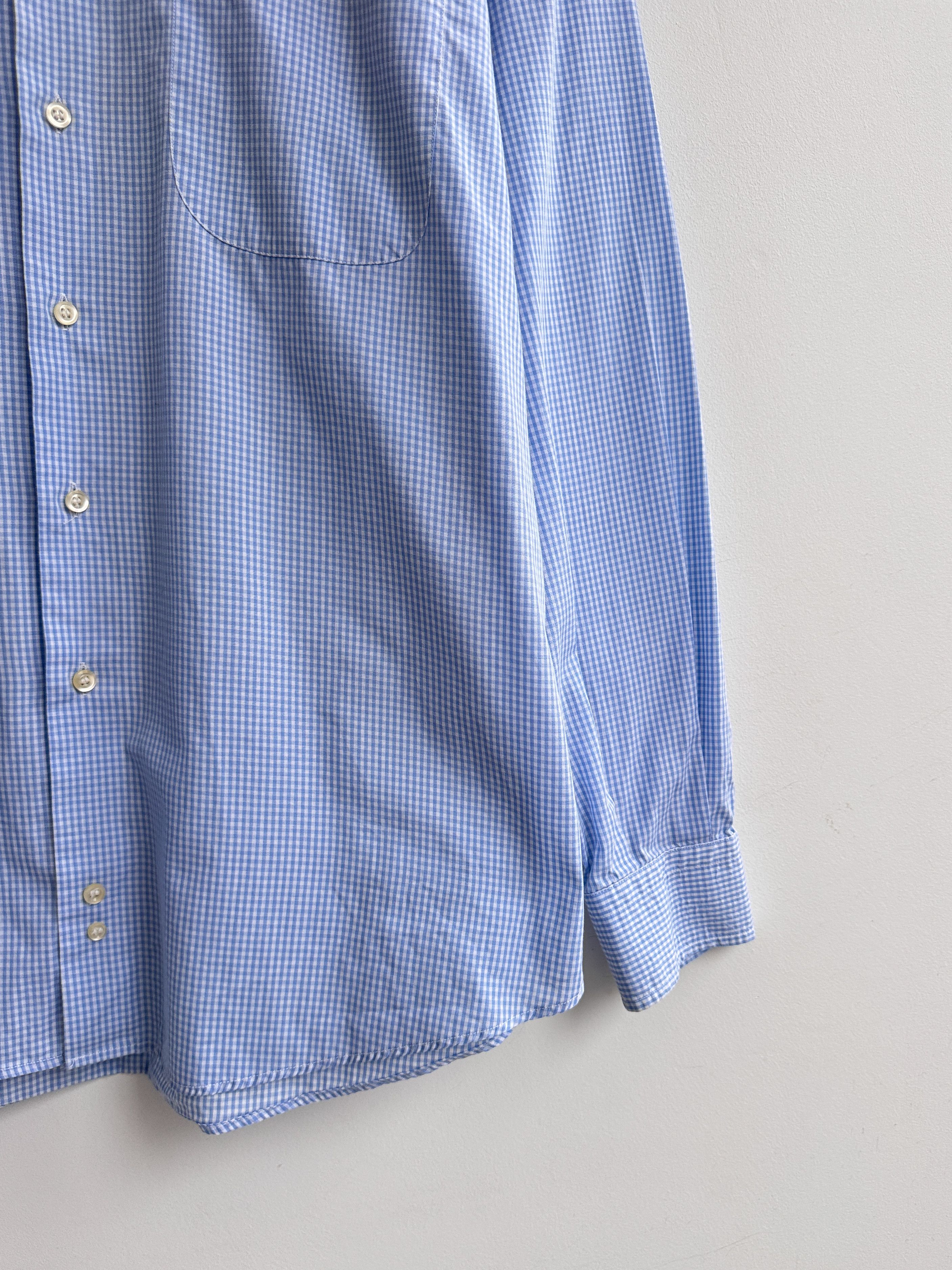 Burberry Burberry Blue Check Button Up Shirt Size US XL / EU 56 / 4 - 5 Thumbnail