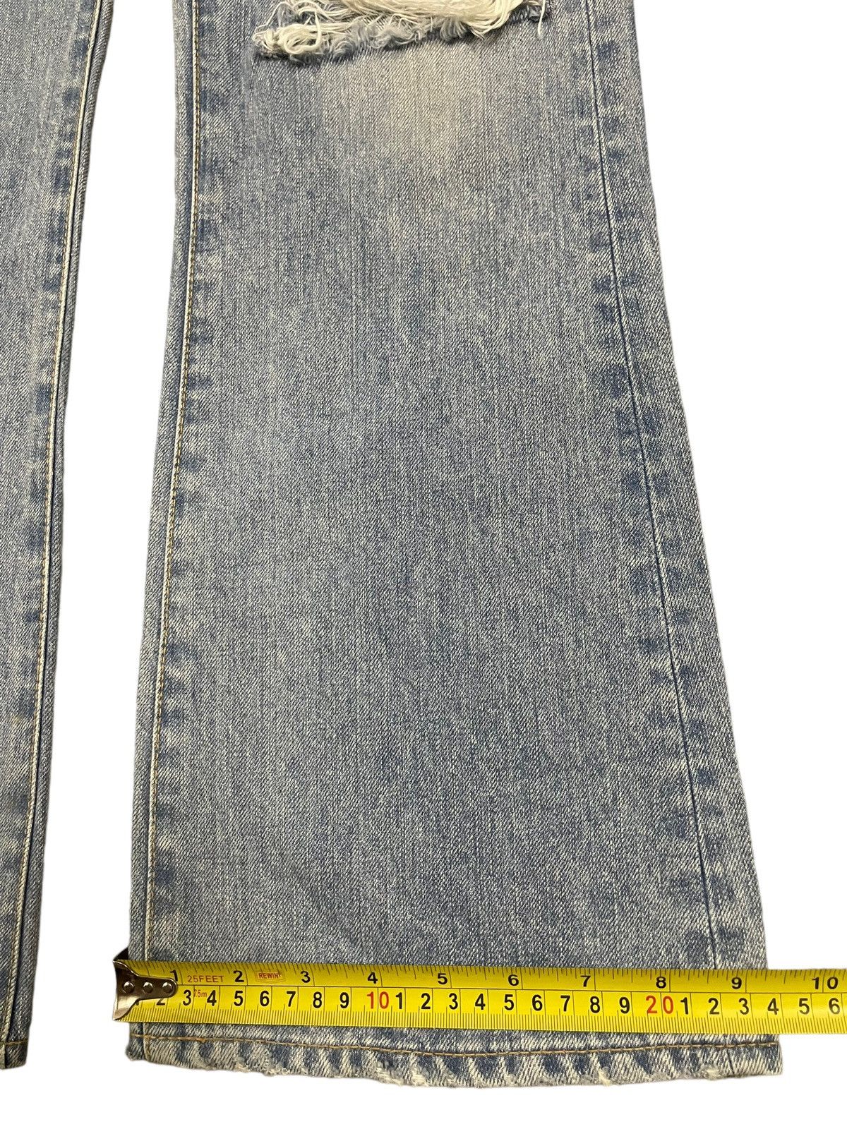 In The Attic Vintage Japanese Brand Blue Wash Distressed Flare Jeans Size US 28 / EU 44 - 15 Thumbnail