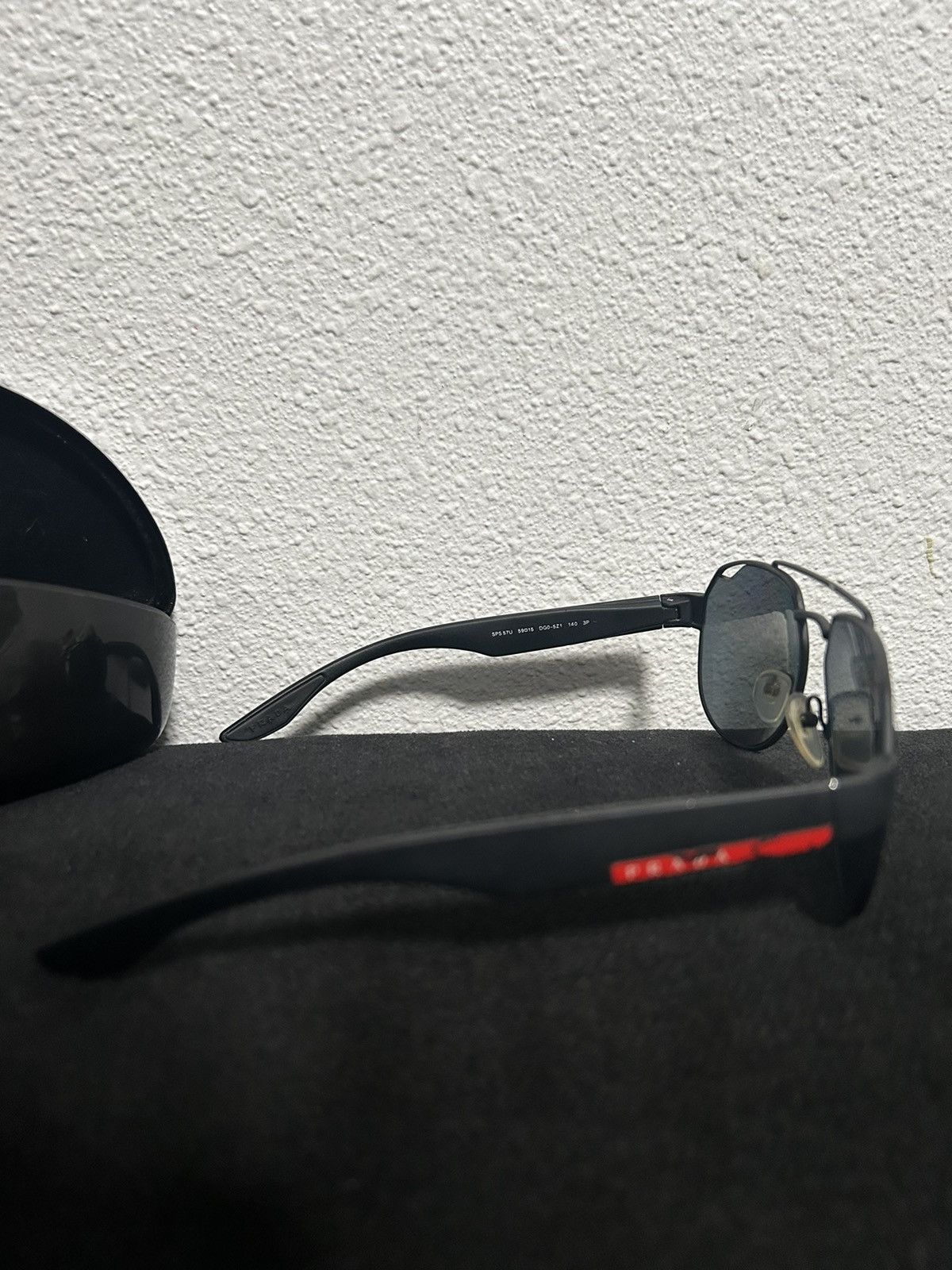 Prada POLARIZED NEW PRADA Linea Rossa Black Grey Sunglasses Size ONE SIZE - 4 Thumbnail