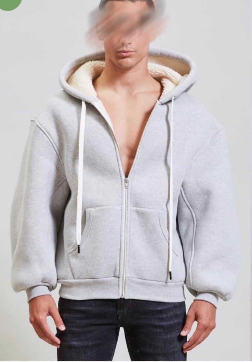 image of R13 Oversized Zip Hoodie. Xs Oversized in Grey, Men's