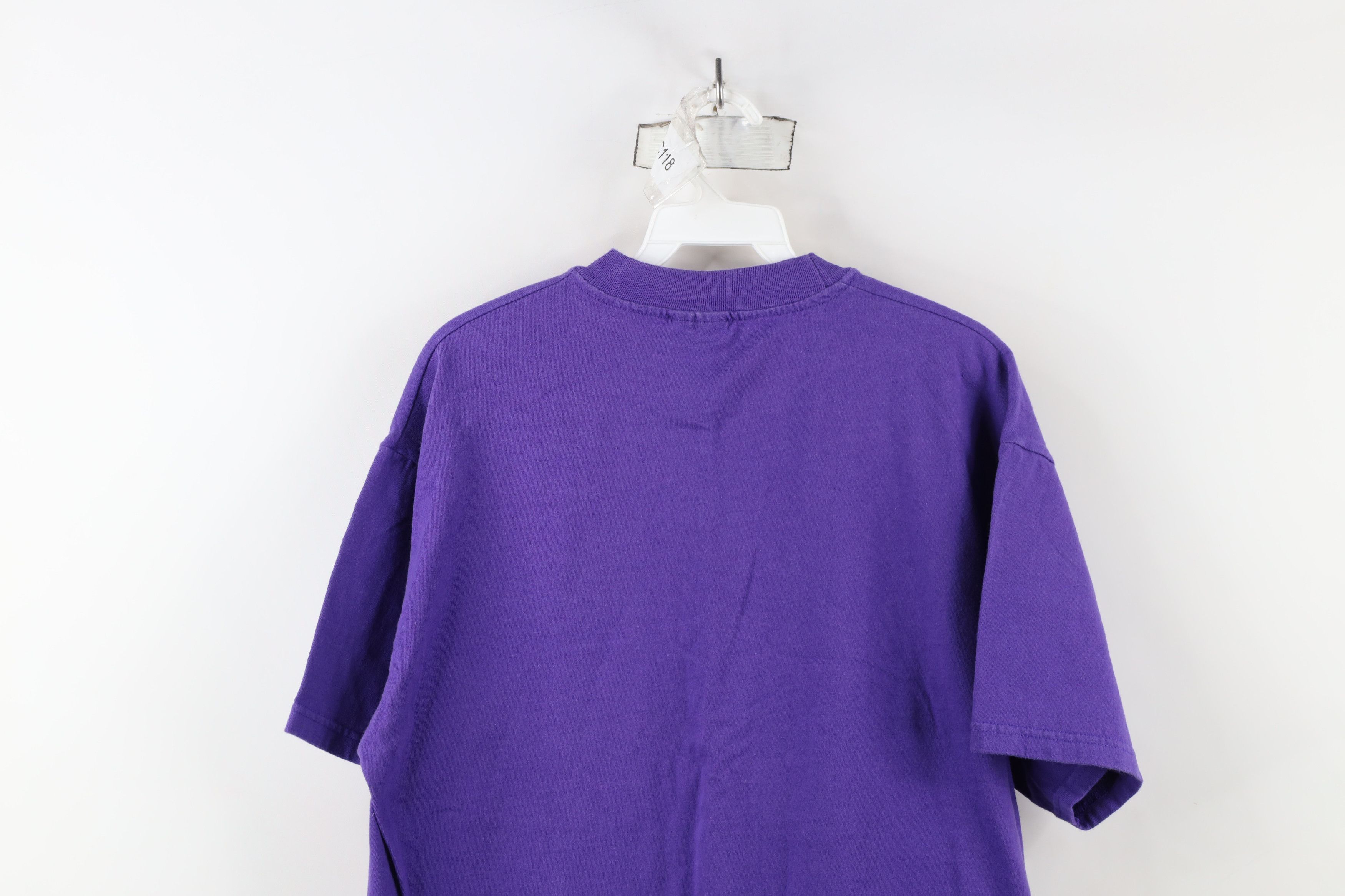Hanes × Vintage Vintage 90s Hanes Beefy Short Sleeve T-Shirt Purple Cotton Size US L / EU 52-54 / 3 - 11 Thumbnail