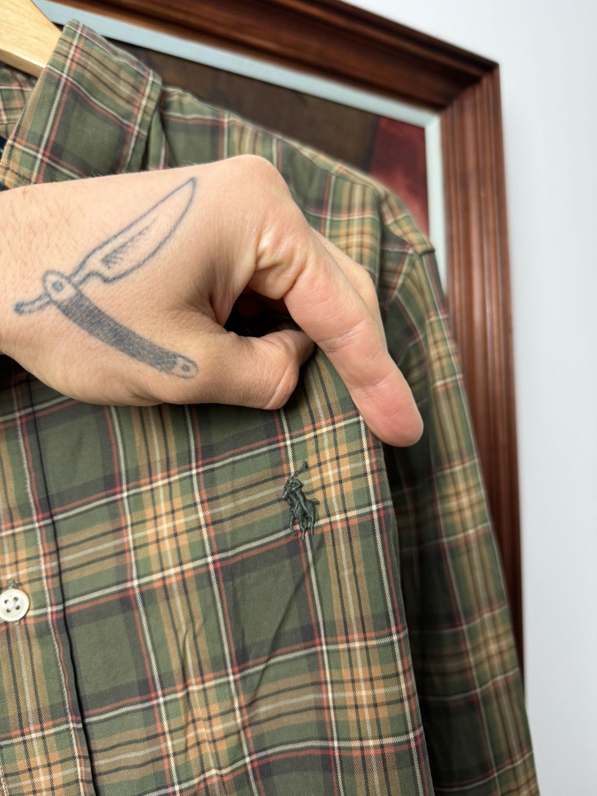 Ralph Lauren Polo Ralph Lauren Olive Checkered Button Up Shirt Casual Size US L / EU 52-54 / 3 - 3 Thumbnail