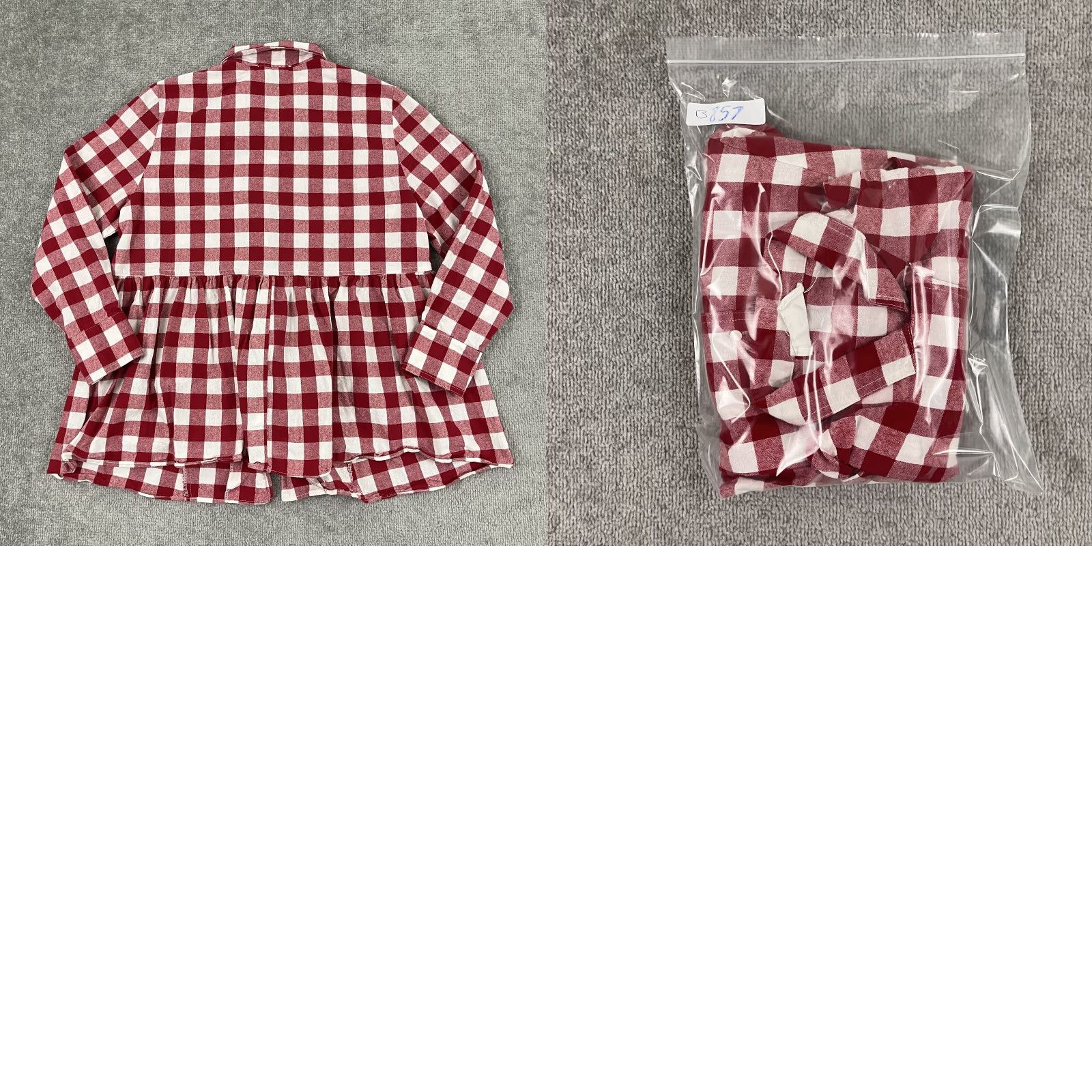Vintage Pomander Place Top Womens Medium Red White Plaid Picnic Check Gingham Button Up Size M / US 6-8 / IT 42-44 - 8 Thumbnail