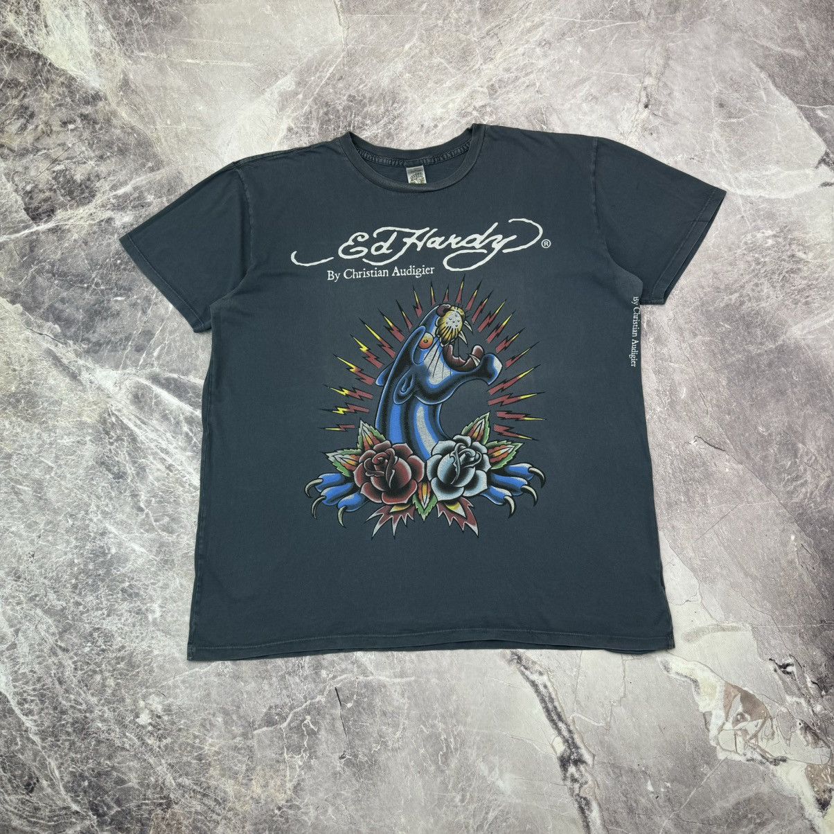 Christian Audigier × Ed Hardy Vintage Ed Hardy T shirt Pantera Roses Christian Audigier XL Size US XL / EU 56 / 4 - 5 Thumbnail