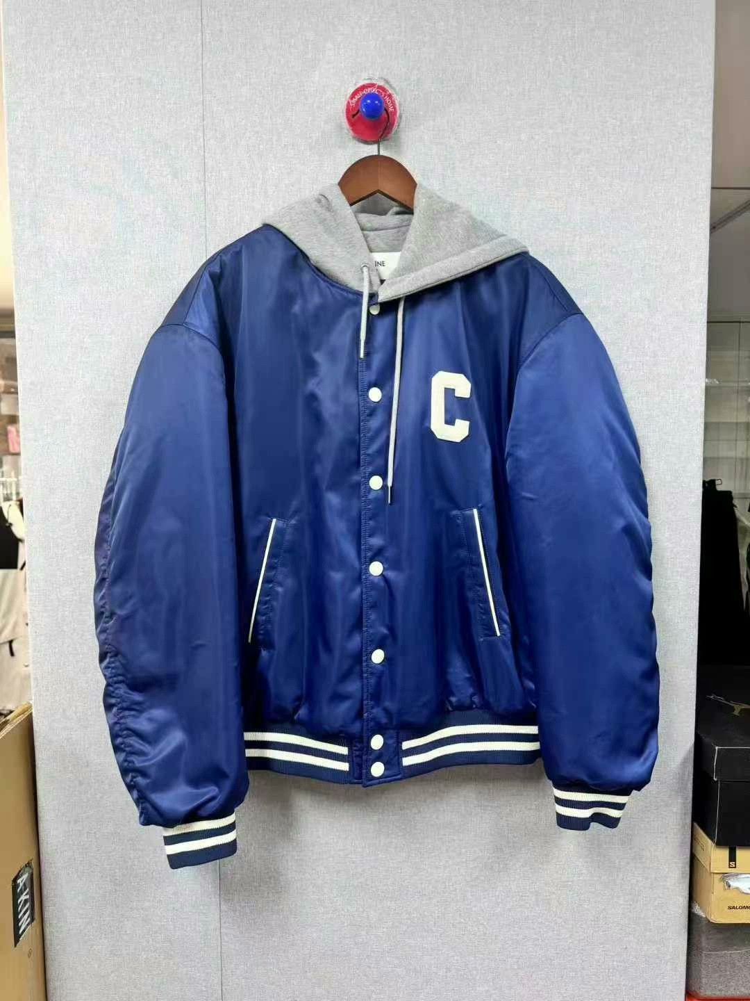 Celine celine deep blue faux layered baseball jacket Size US L / EU 52-54 / 3 - 1 Thumbnail
