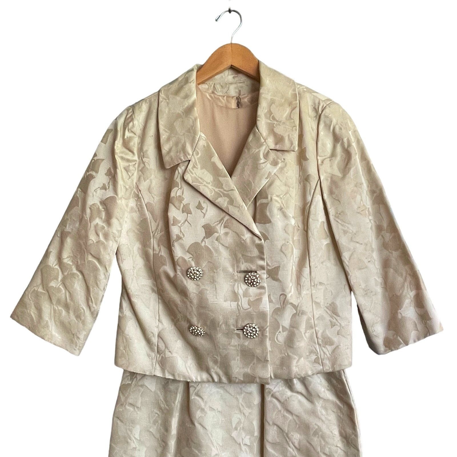 Vintage VINTAGE 60s 2 Pc Ivy Brocade Cocktail Dress Size Modern 6/8 Size S / US 4 / IT 40 - 3 Thumbnail