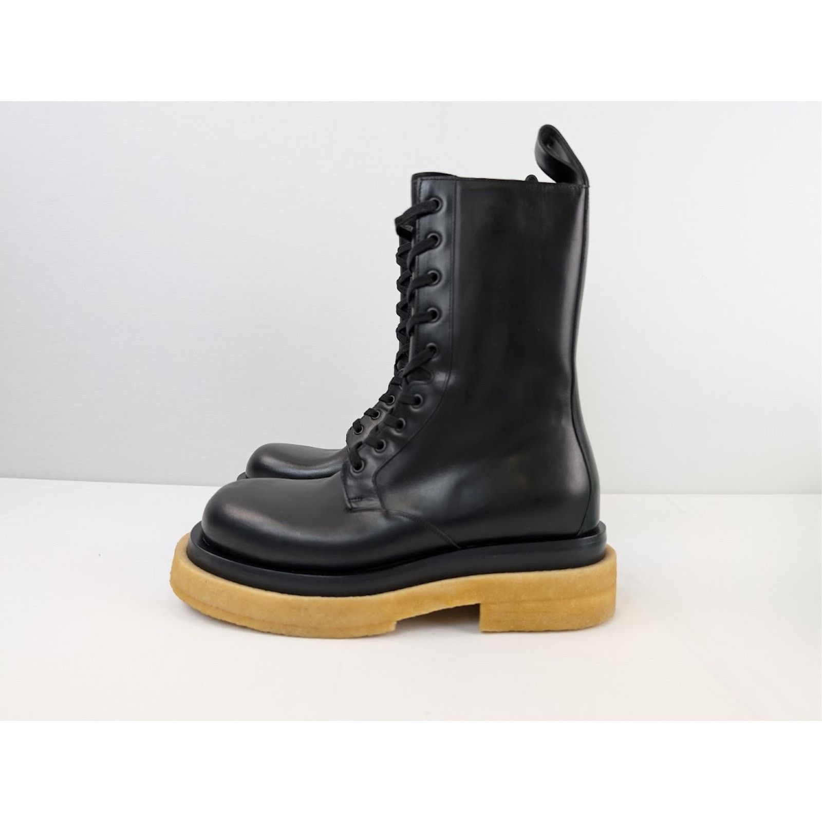 Bottega Veneta o1rshd1 Military Calf Lug Boots in Black Size US 7 / EU 40 - 10 Thumbnail