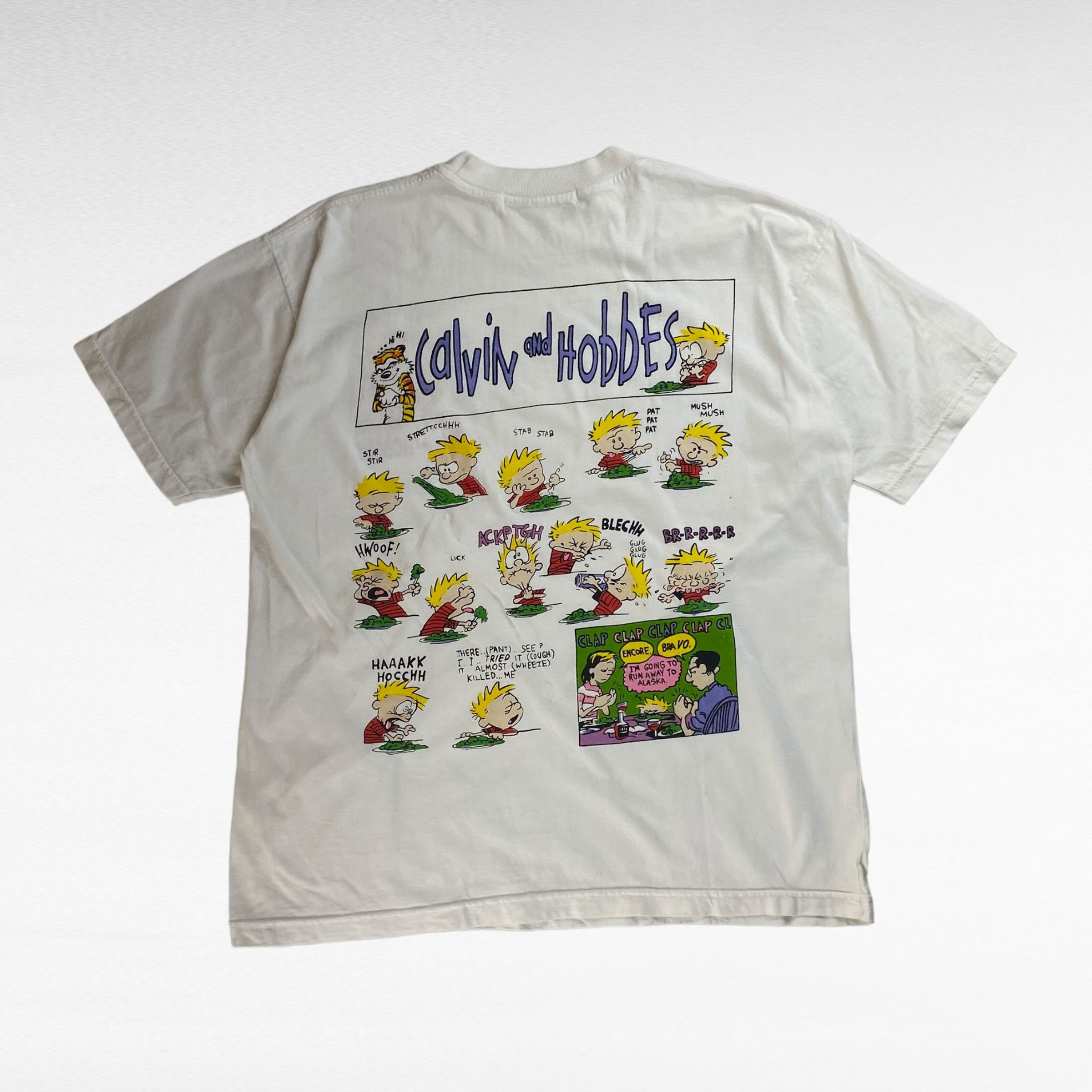 Vintage SHARK ATTACK 90s Calvin & Hobbes Cartoon T-Shirt Size L Size US L / EU 52-54 / 3 - 1 Thumbnail