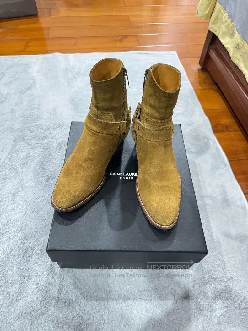Saint Laurent Paris Saint Laurent Paris Suede Buckle Boots Size US 8 / EU 41 - 1 Thumbnail