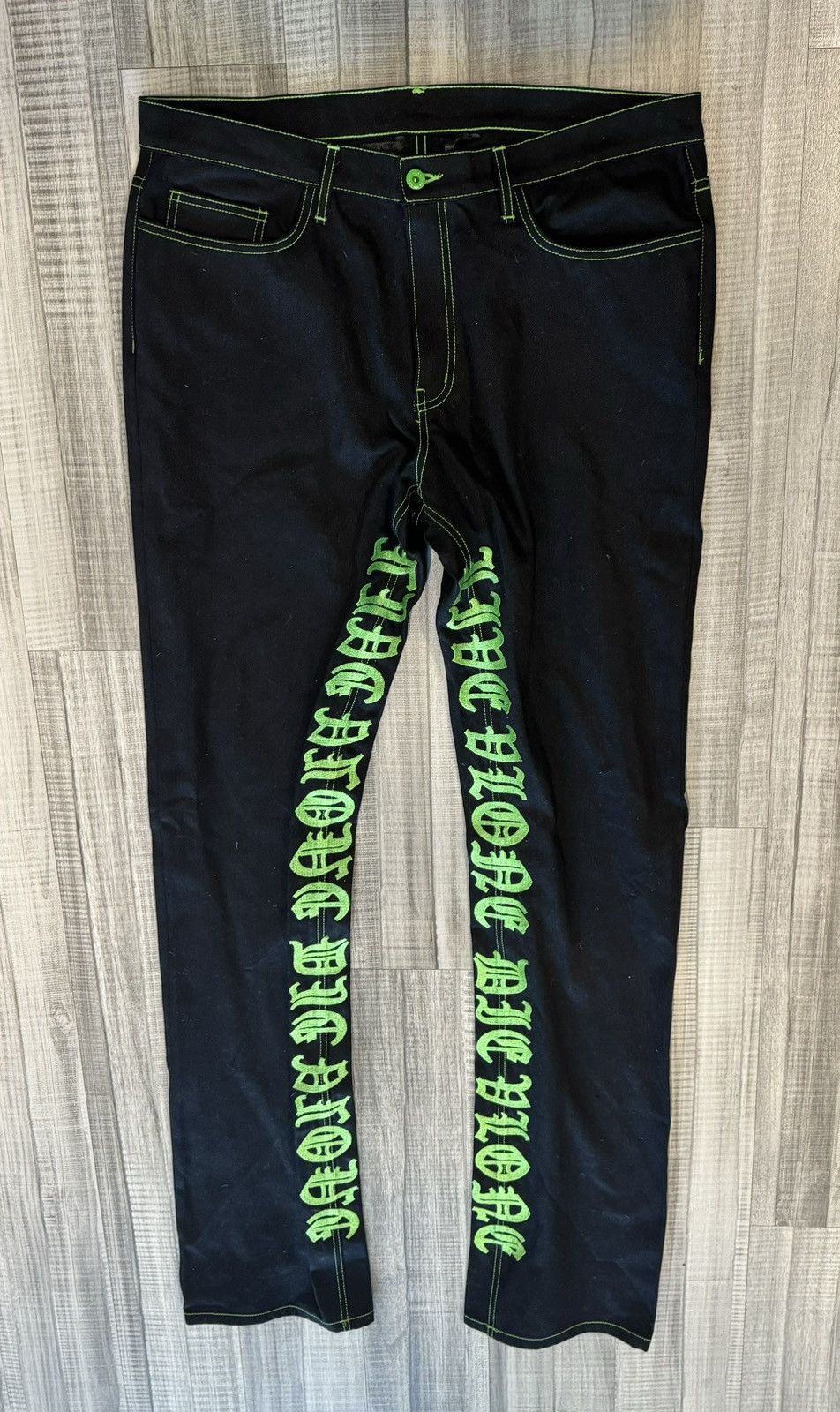 image of Vlone Denim Jeans in Black, Men's (Size 38)