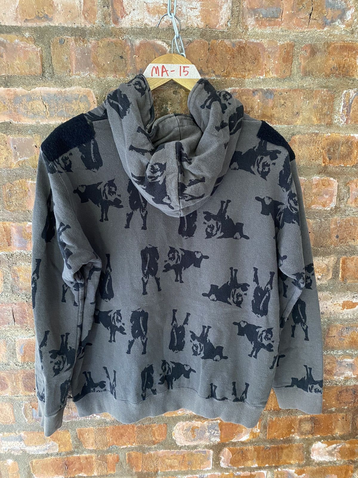 Undercover UNDERCOVER AW02 Witches Cell era 'cow' all over print hoodie Size US M / EU 48-50 / 2 - 10 Thumbnail