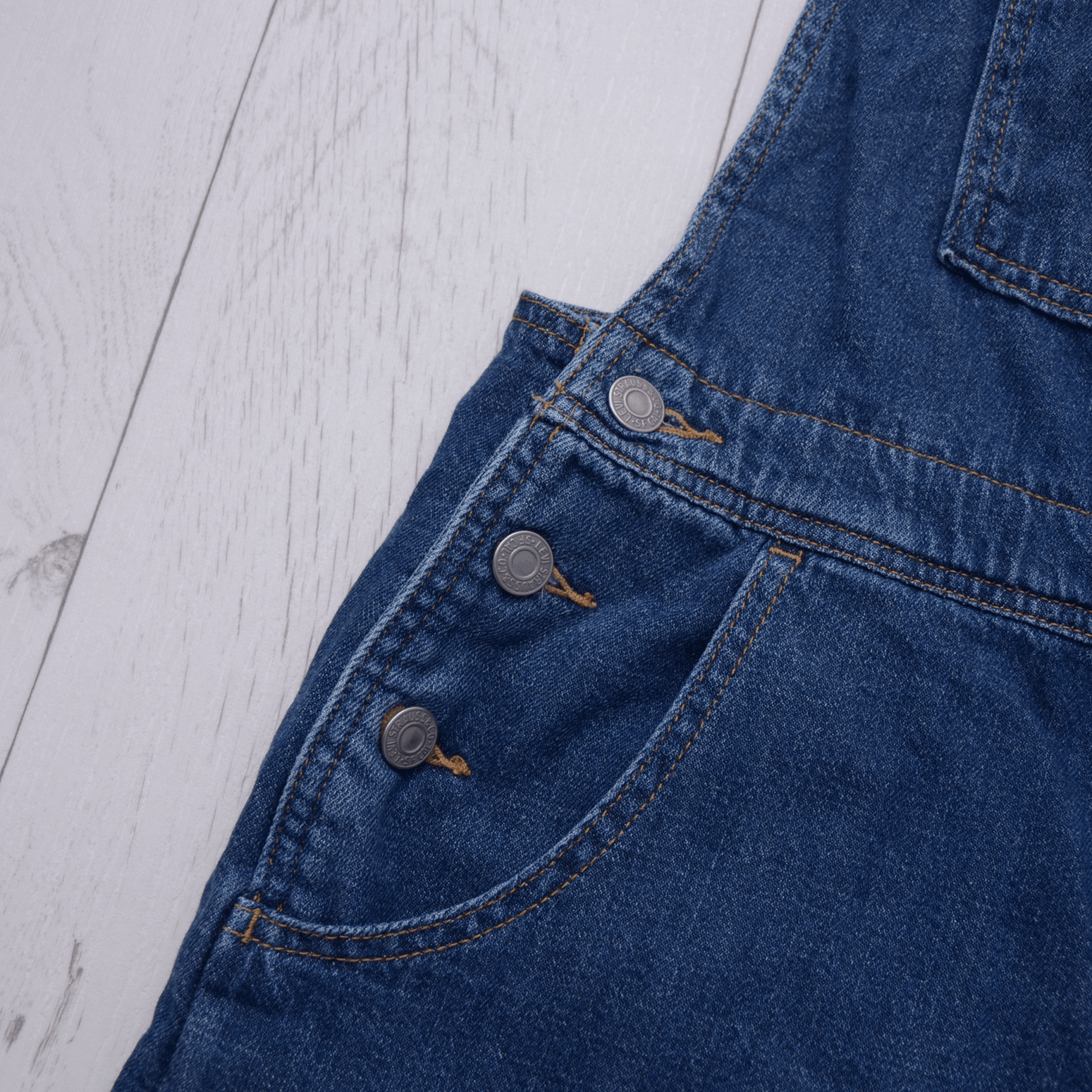 Levi's × Levi's Vintage Clothing × Vintage Vintage Short Overall Hickory by Levi’s Levis size M Japan Size 32" / US 10 / IT 46 - 5 Thumbnail