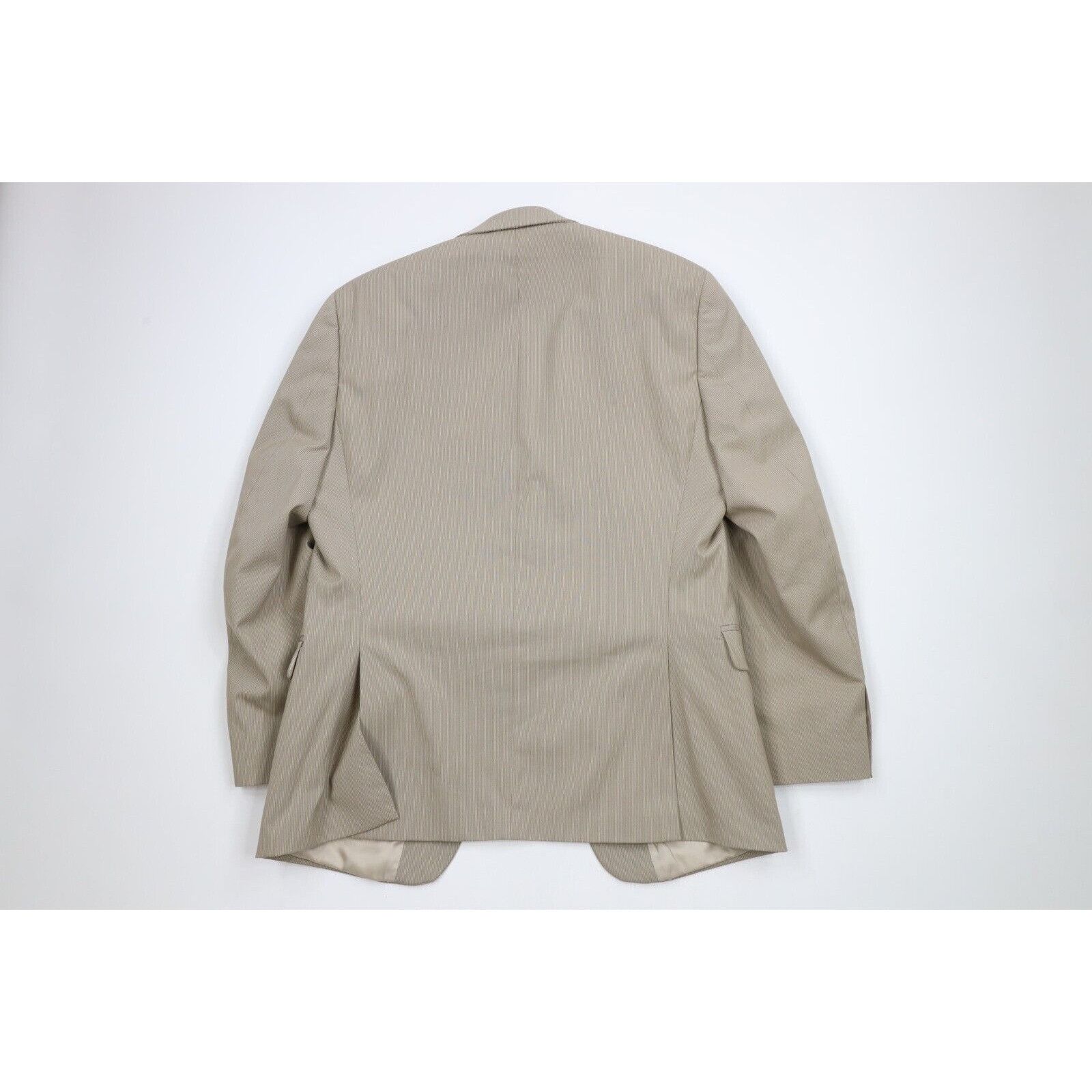 Calvin Klein Calvin Klein Pinstripe 2 Piece Suit Wedding Khaki Tan Size 36S - 7 Thumbnail