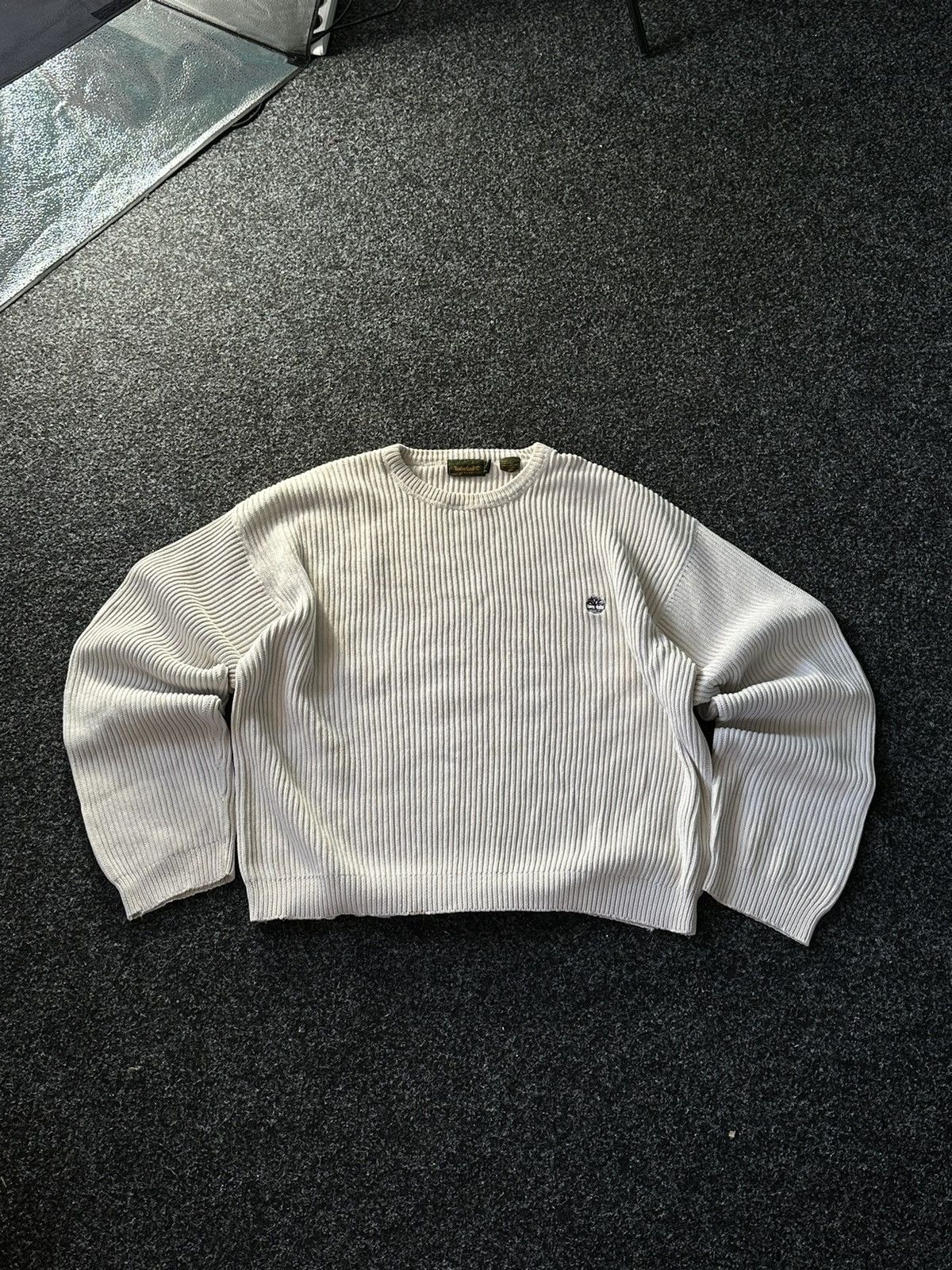 Timberland × Vintage 🚨90s Vintage Timberland Ribbed Knit Sweater Opium y2k Size US XL / EU 56 / 4 - 1 Thumbnail