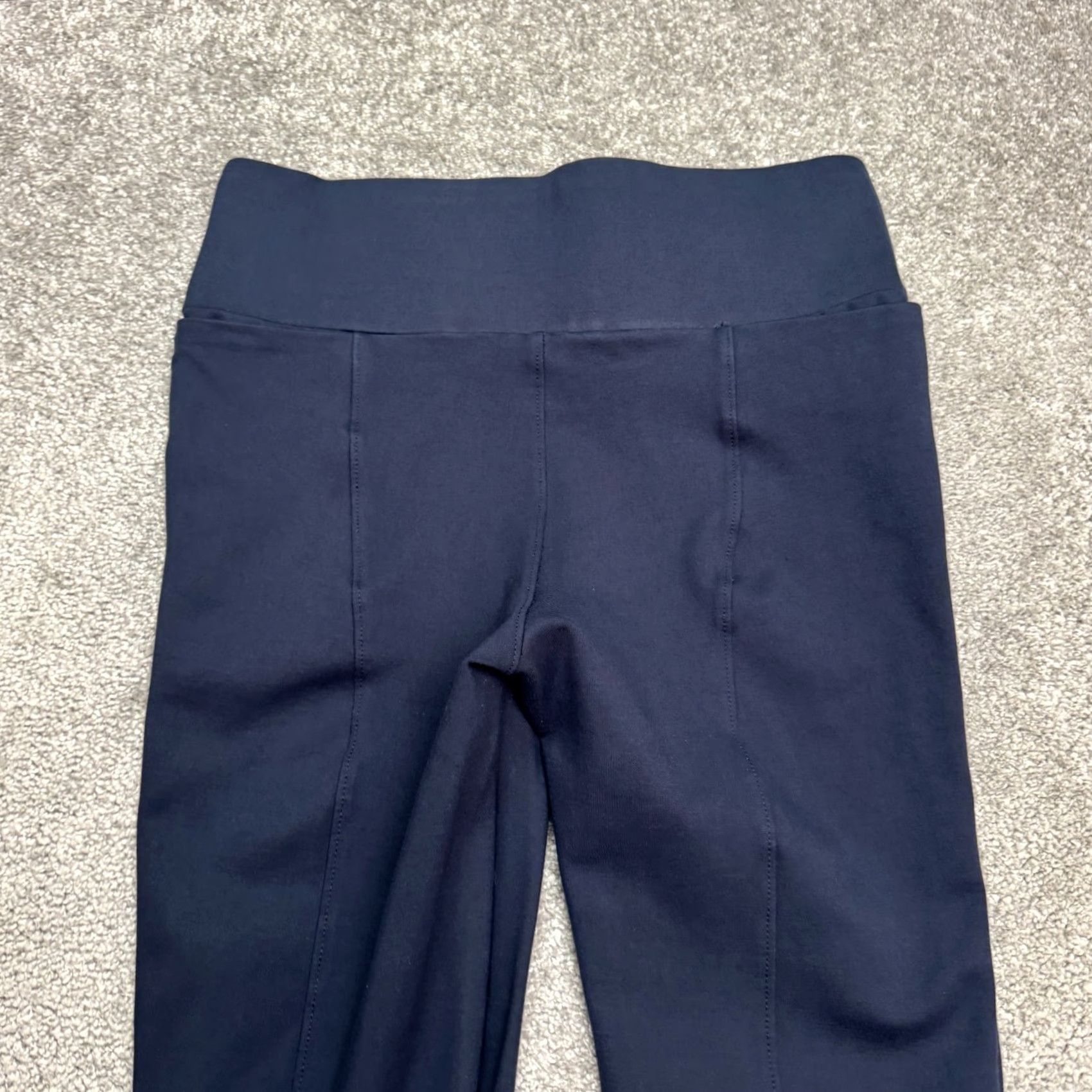 Vintage Betabrand Slim Skinny Dress Pants Womens Large Navy Blue Mid Rise Stretch Knit Shirts? Size 36" / US 14 / IT 50 - 4 Thumbnail