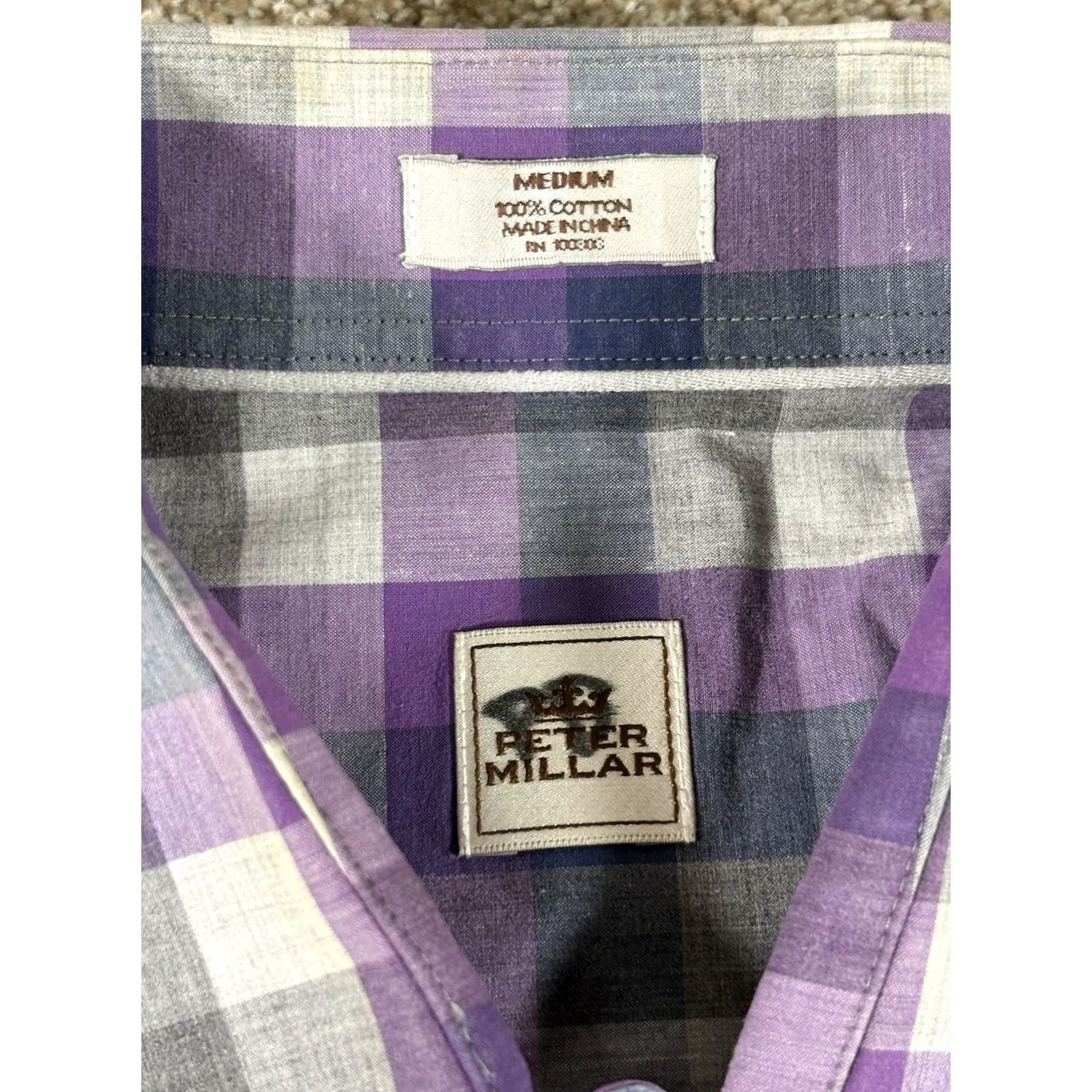 Peter Millar Peter Millar Purple Plaid Long Sleeve Button-Down Shirt Cotton • Men’s M Size US M / EU 48-50 / 2 - 6 Thumbnail