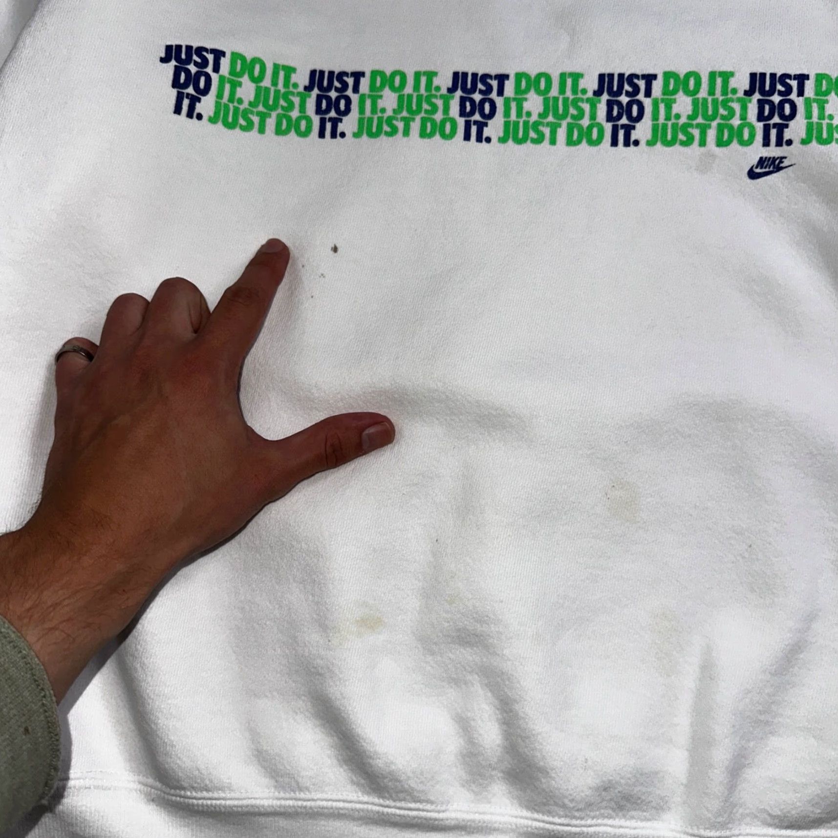Nike VINTAGE Nike 90s Sweatshirt Crewneck Just Do It White Pullover Athletic Men’s M Size US M / EU 48-50 / 2 - 6 Thumbnail