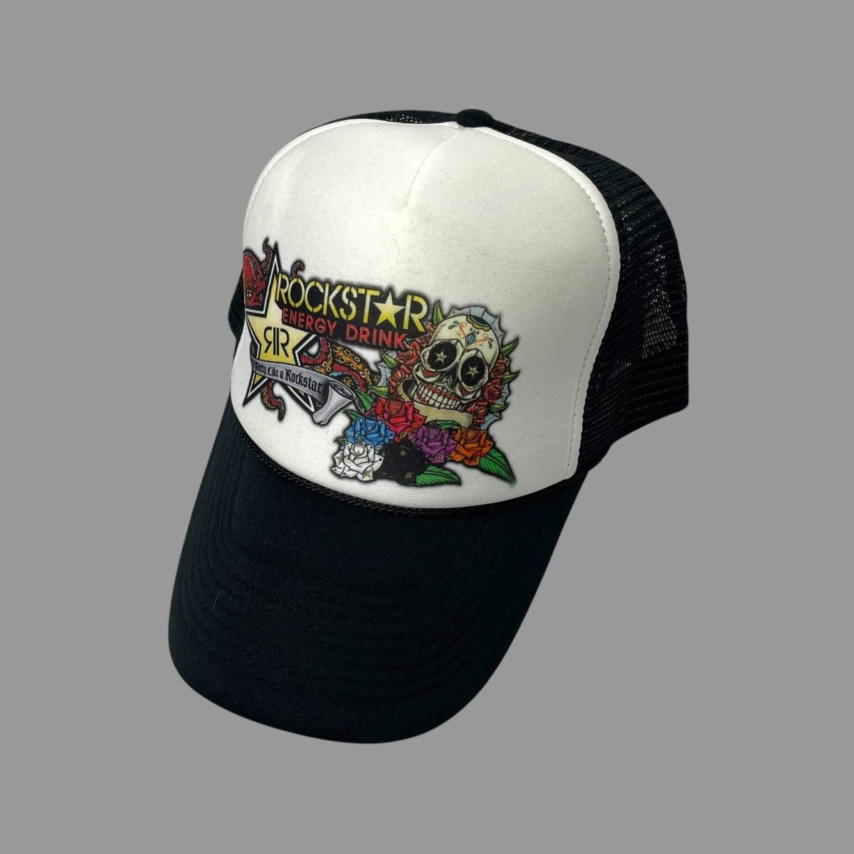 Vintage Vintage 90s rockstar energy trucker hat Size ONE SIZE - 2 Thumbnail