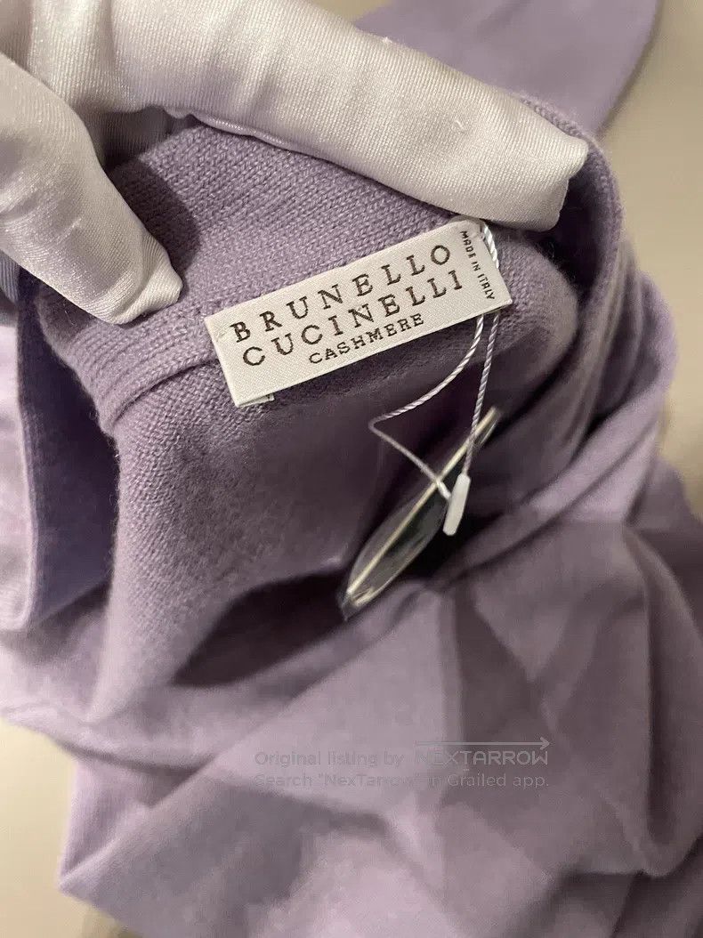 Brunello Cucinelli Brunello Cucinelli Lavender Cashmere Cardigan Size S / US 4 / IT 40 - 7 Thumbnail