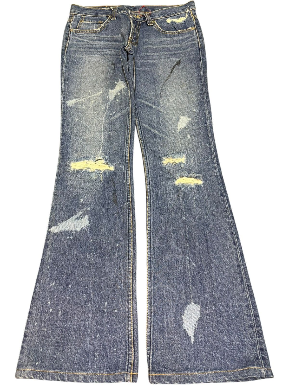 Hysteric Glamour Vintage Japanese Brand Distress Low Rise Flare Jeans Size 29" - 1 Thumbnail