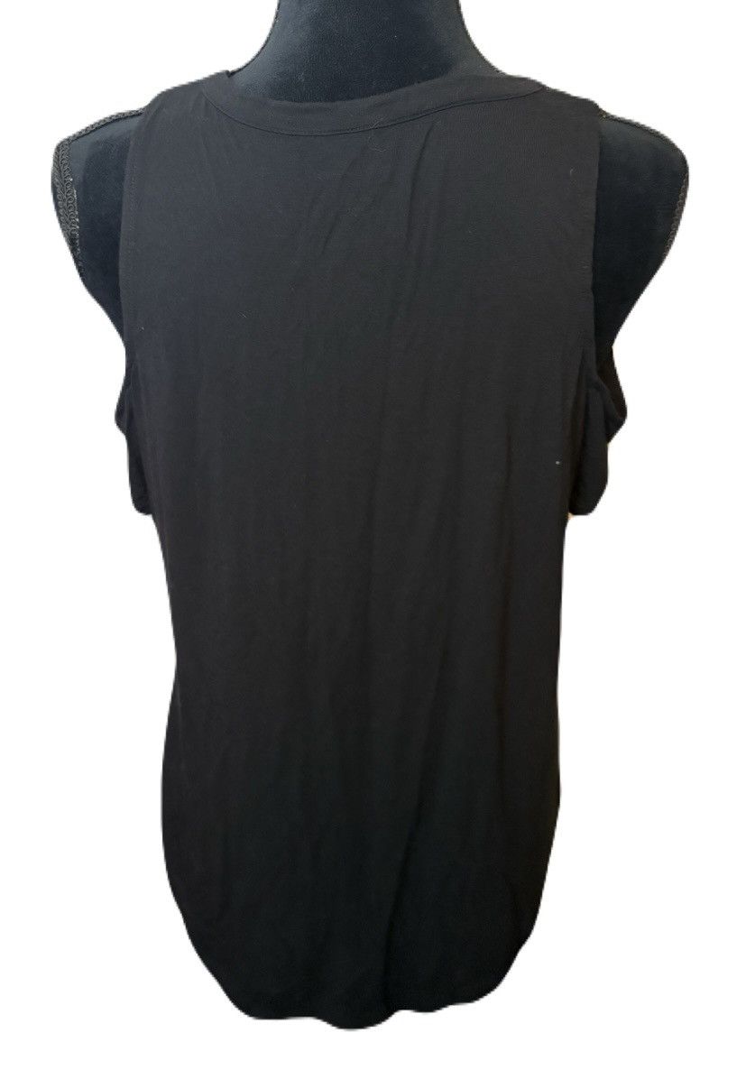American Eagle Outfitters (American Eagle) Black Off The Shoulder Tank: Size Medium Size M / US 6-8 / IT 42-44 - 2 Thumbnail
