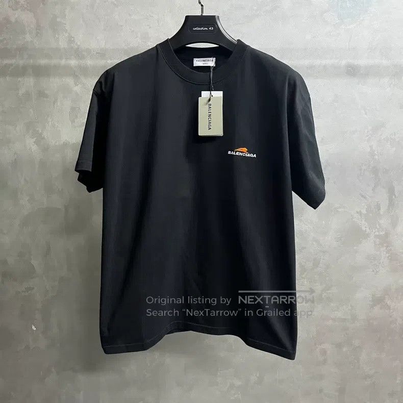 Balenciaga Balenciaga Black Solid Logo Crew Neck Short Sleeve T-Shirt Size US L / EU 52-54 / 3 - 1 Thumbnail