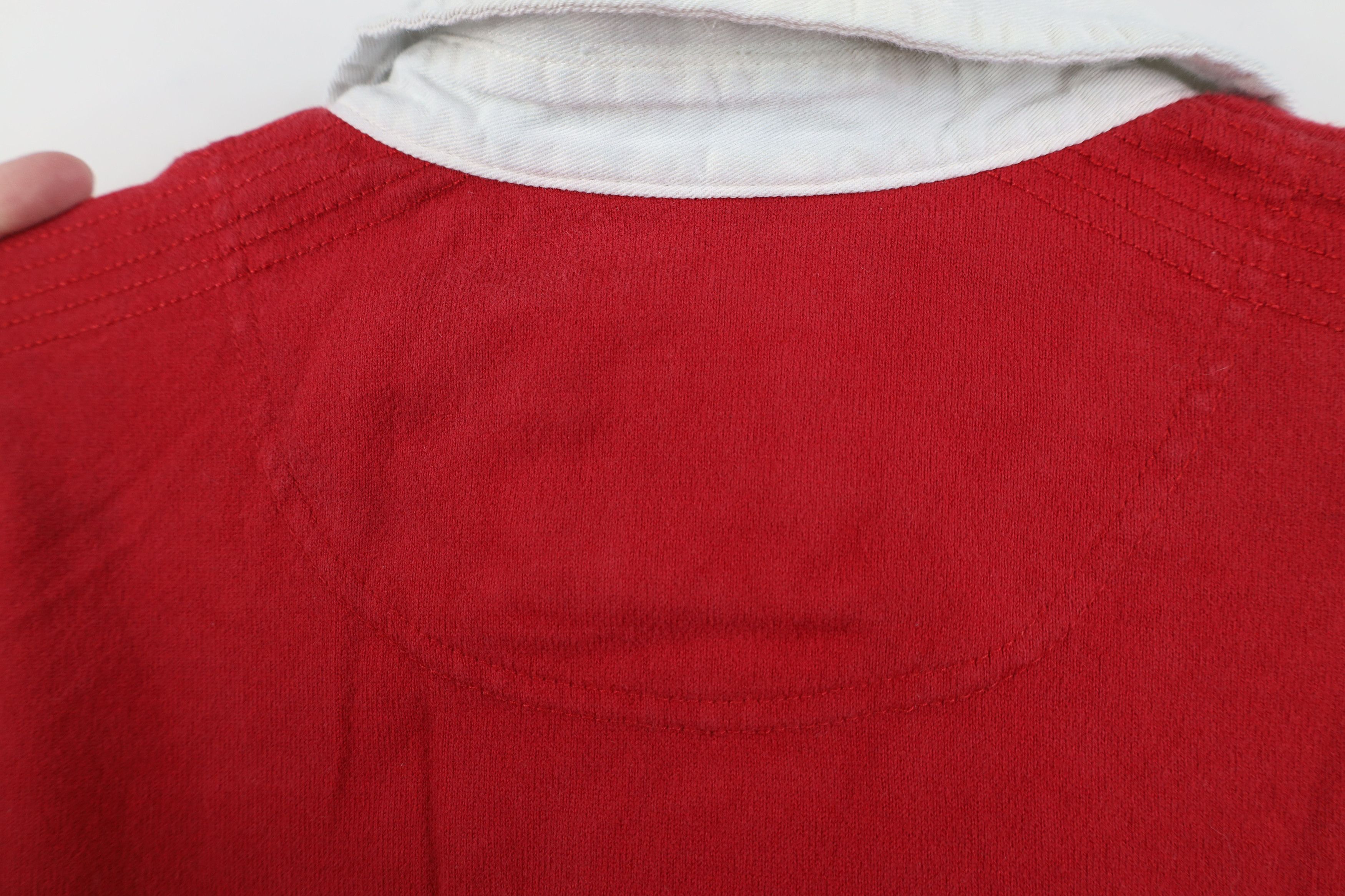 L.L. Bean Vintage LL Bean Heavy Elbow Patch Long Sleeve Rugby Polo Red Size US L / EU 52-54 / 3 - 10 Thumbnail