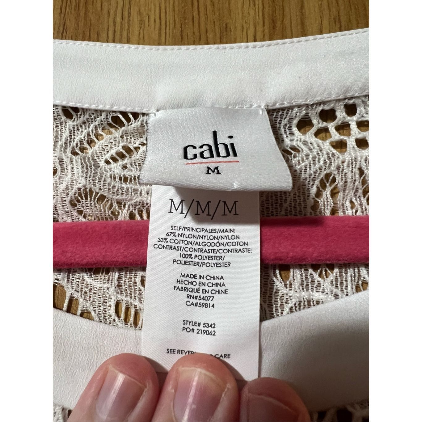 Other Cabi White Lace Top Woman’s Size Medium See Through Top Size M / US 6-8 / IT 42-44 - 5 Thumbnail