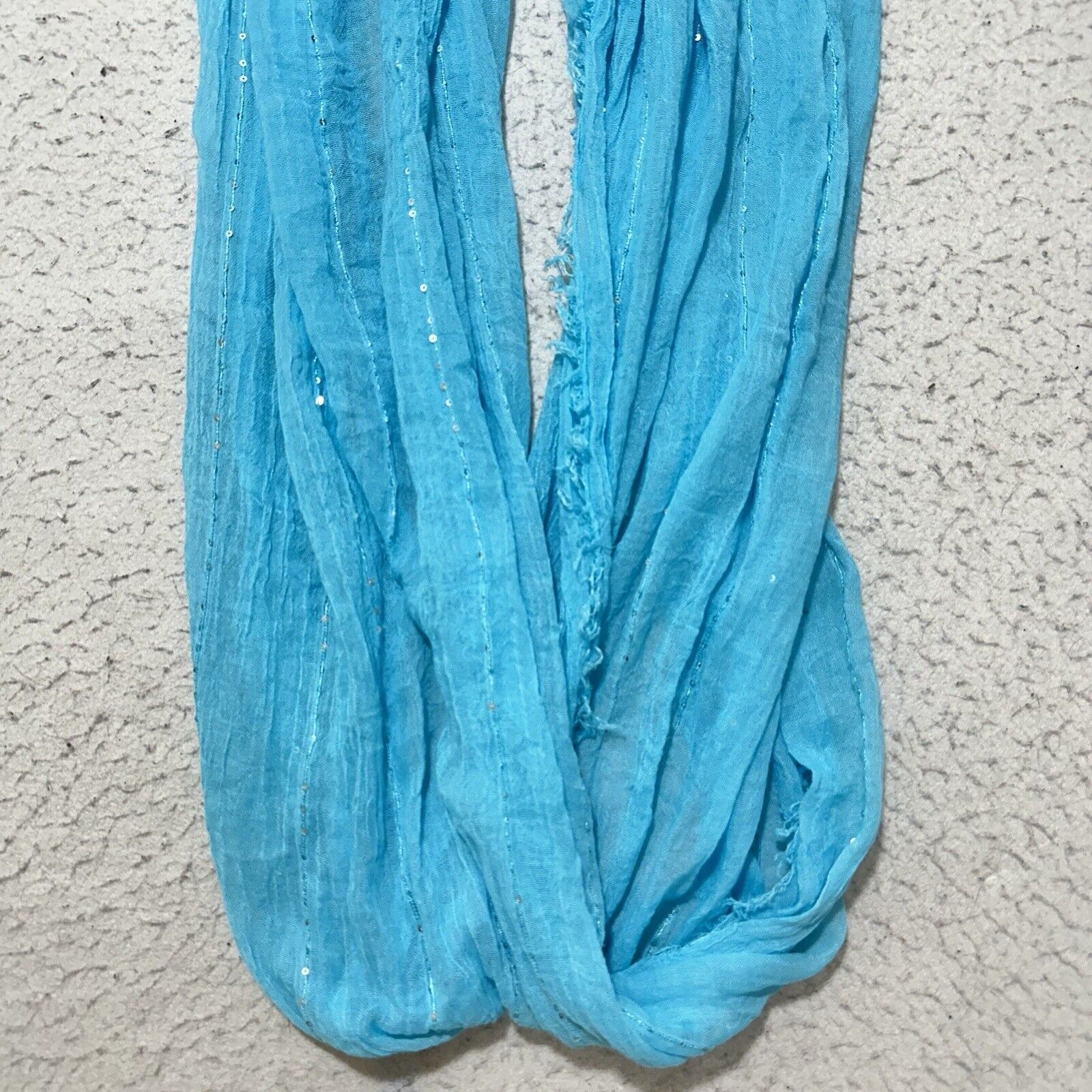 Merona Merona Infinity Scarf Blue Sequin Wrap Lightweight Size ONE SIZE - 3 Thumbnail