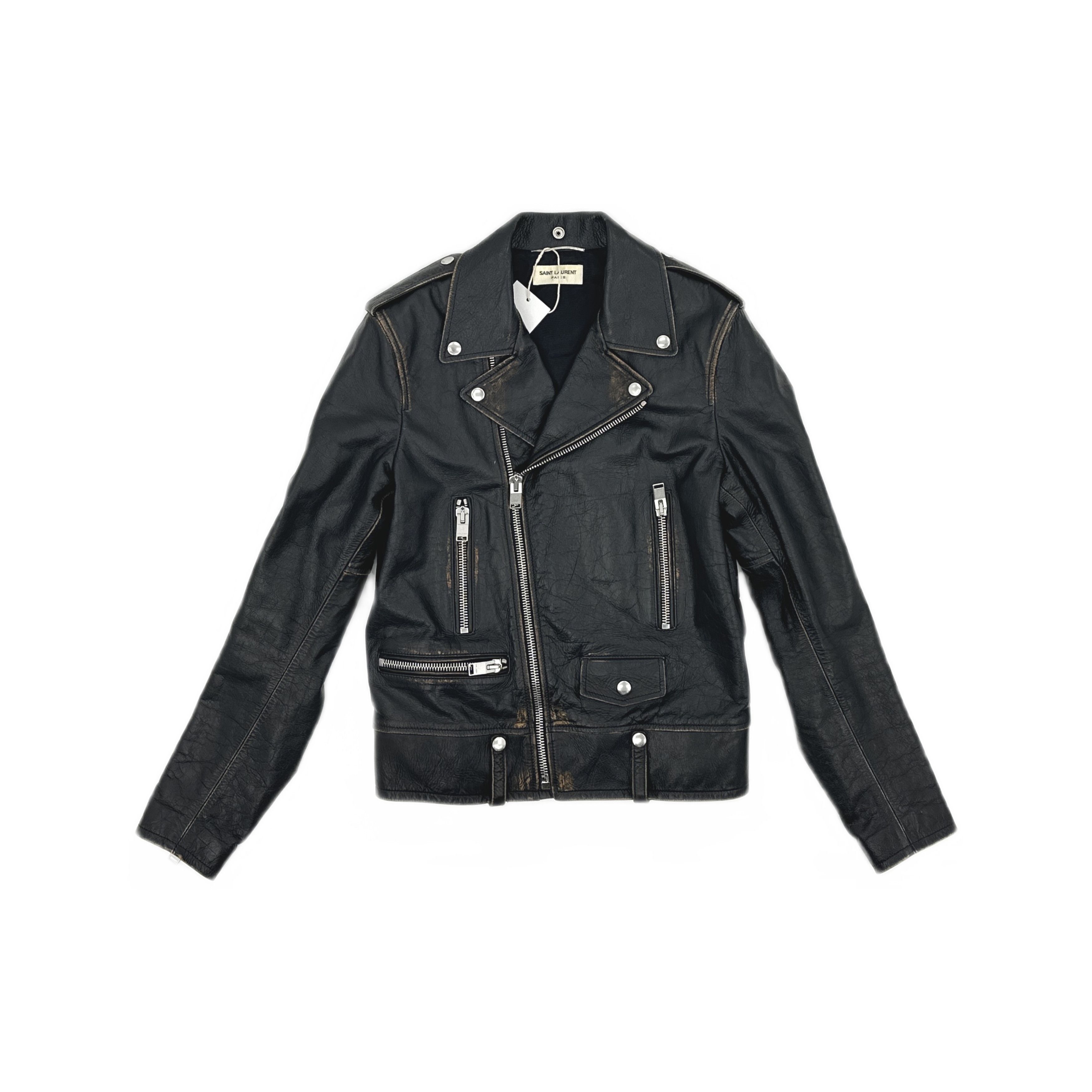 Saint Laurent Paris Saint Laurent Graphic Back Leather Jacket Size S Size US S / EU 44-46 / 1 - 1 Thumbnail
