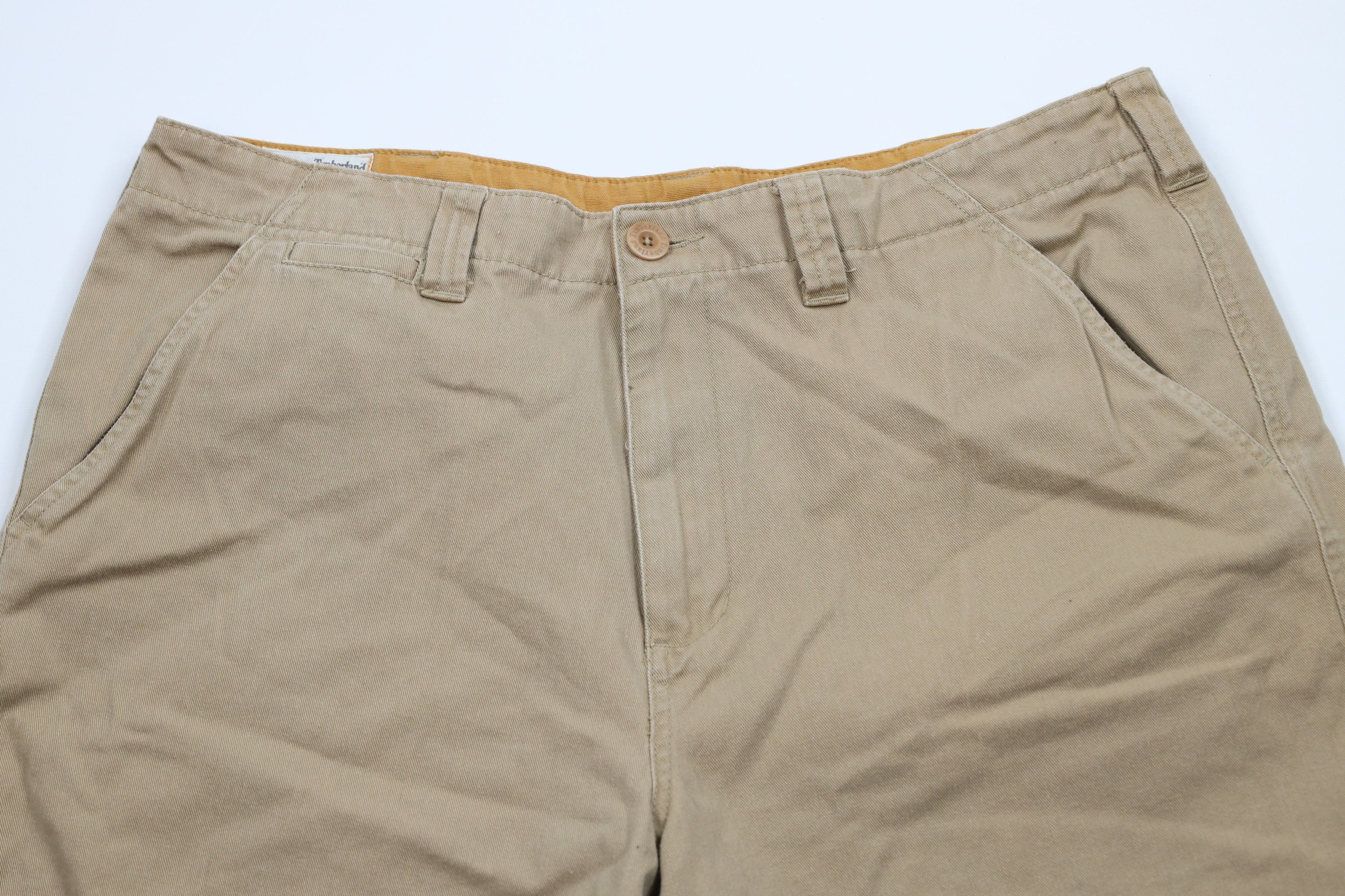Timberland × Vintage Vintage Timberland Heavyweight Cotton Twill Shorts Beige Size US 38 / EU 54 - 2 Thumbnail