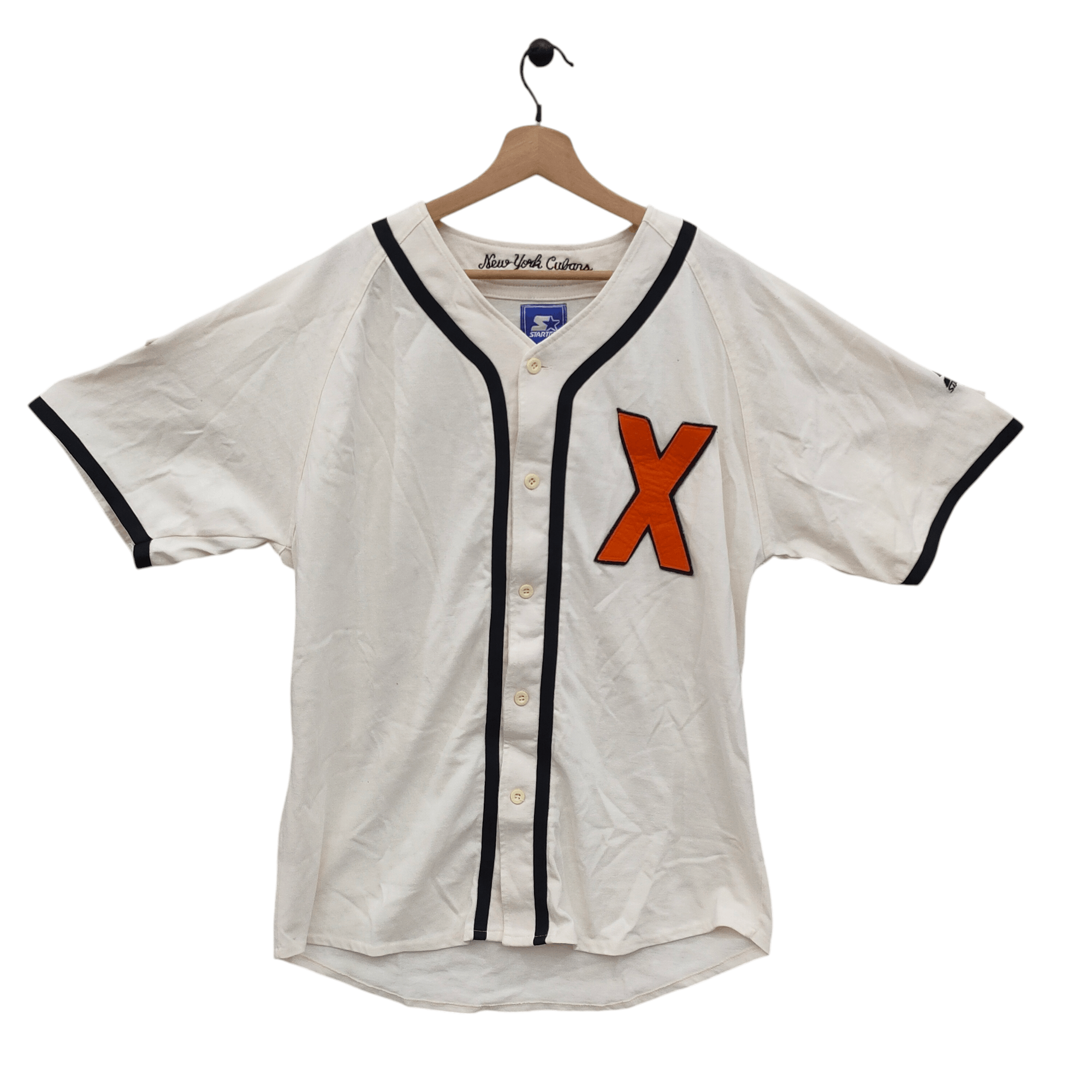 Authentic Negro Leagues × Starter New York Cubans Vintage 90s Starter Jersey Size US L / EU 52-54 / 3 - 1 Thumbnail